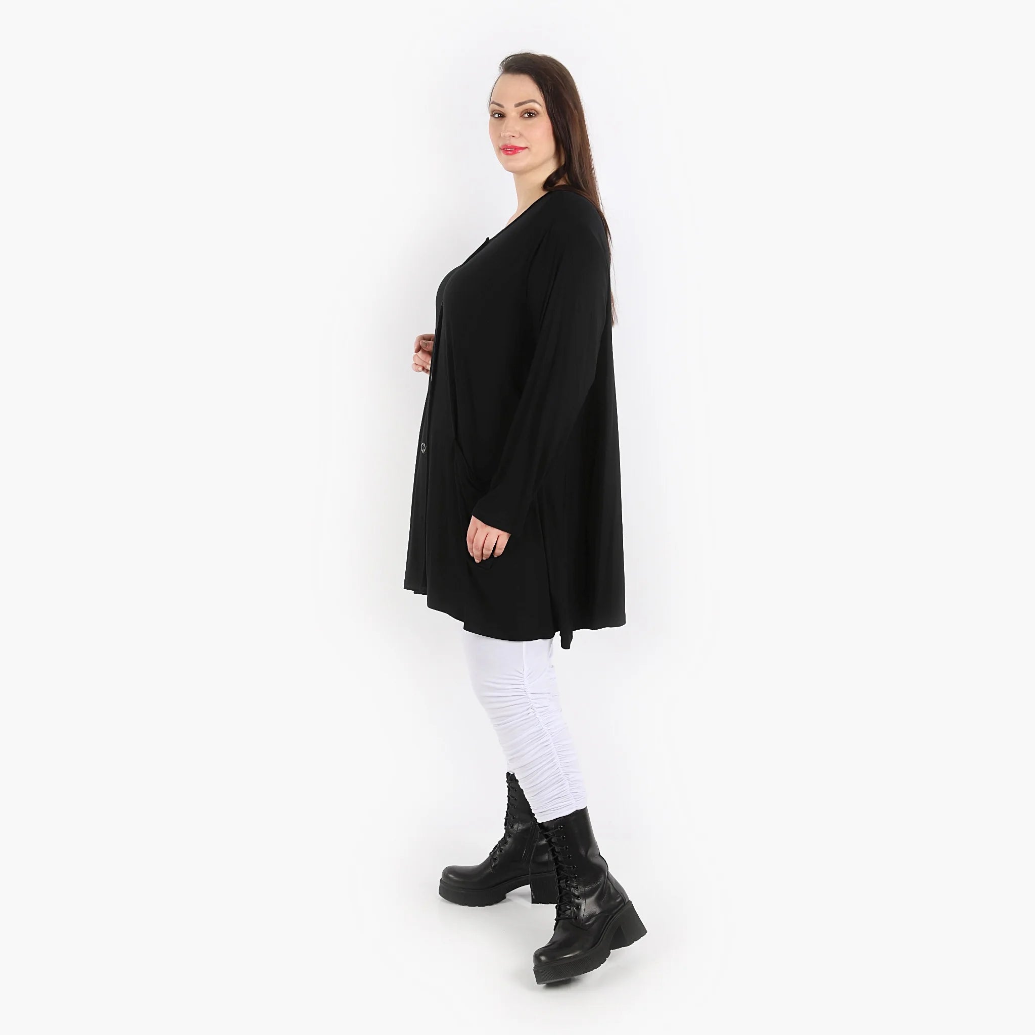  A-Form Jacke von AKH Fashion aus Viskose, 1312.01382, Schwarz, Schick, Modern, Bequem