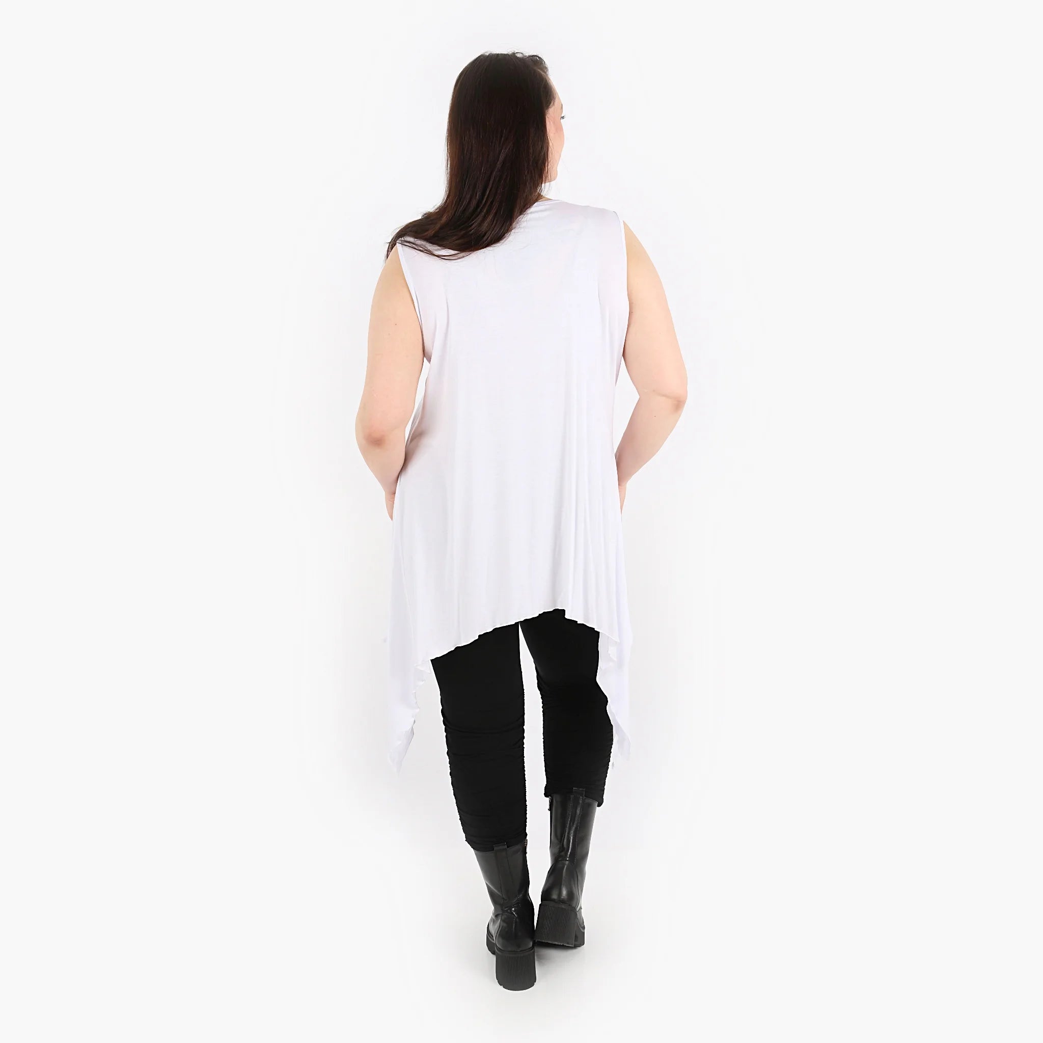  Zipfel Top von AKH Fashion aus Viskose, 1312.01975, Weiß, Schick, Modern, Bequem
