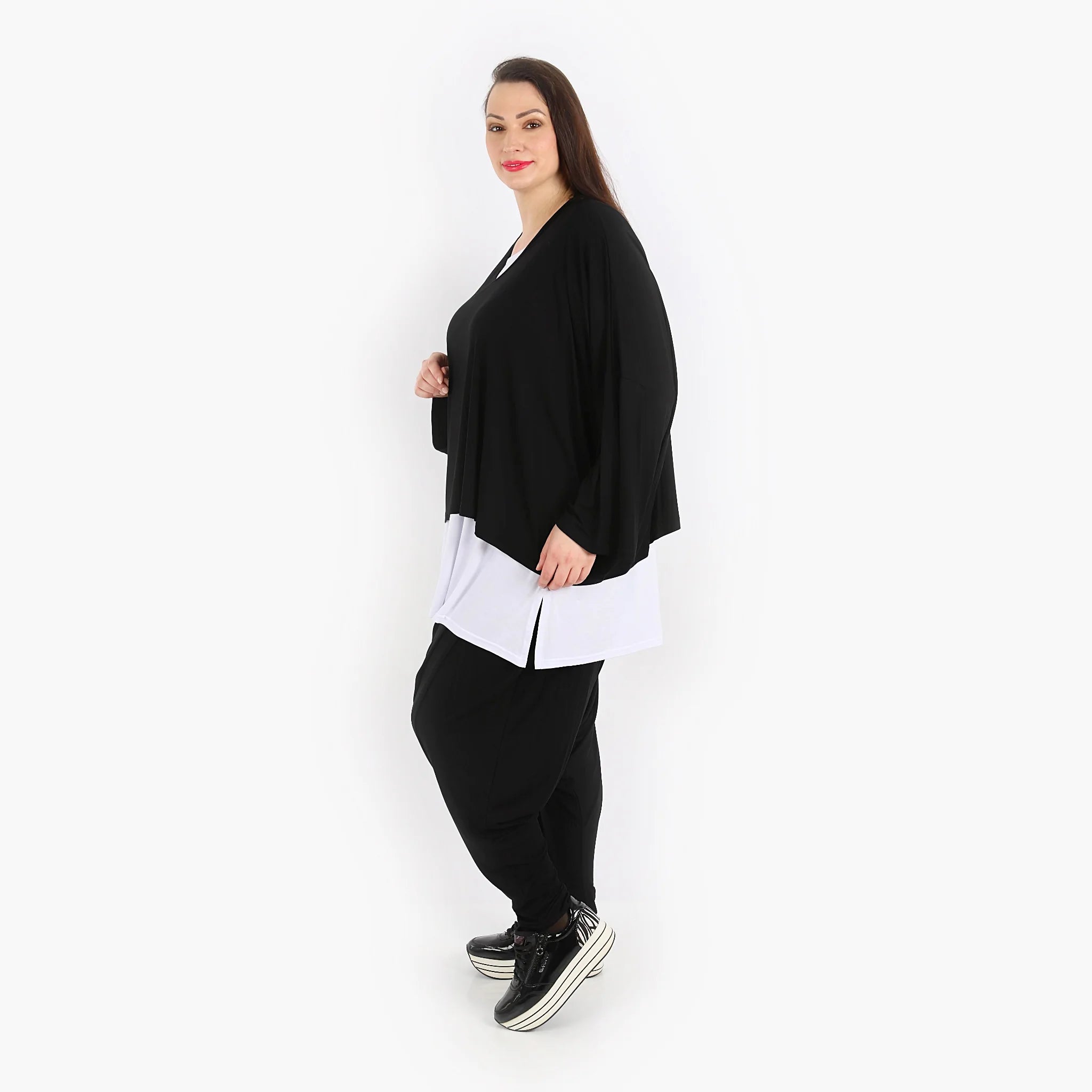  AKH Fashion Überwurf in kastiger Form, aus Viskose, 1312.06048, Schwarz, Schick, Modern
