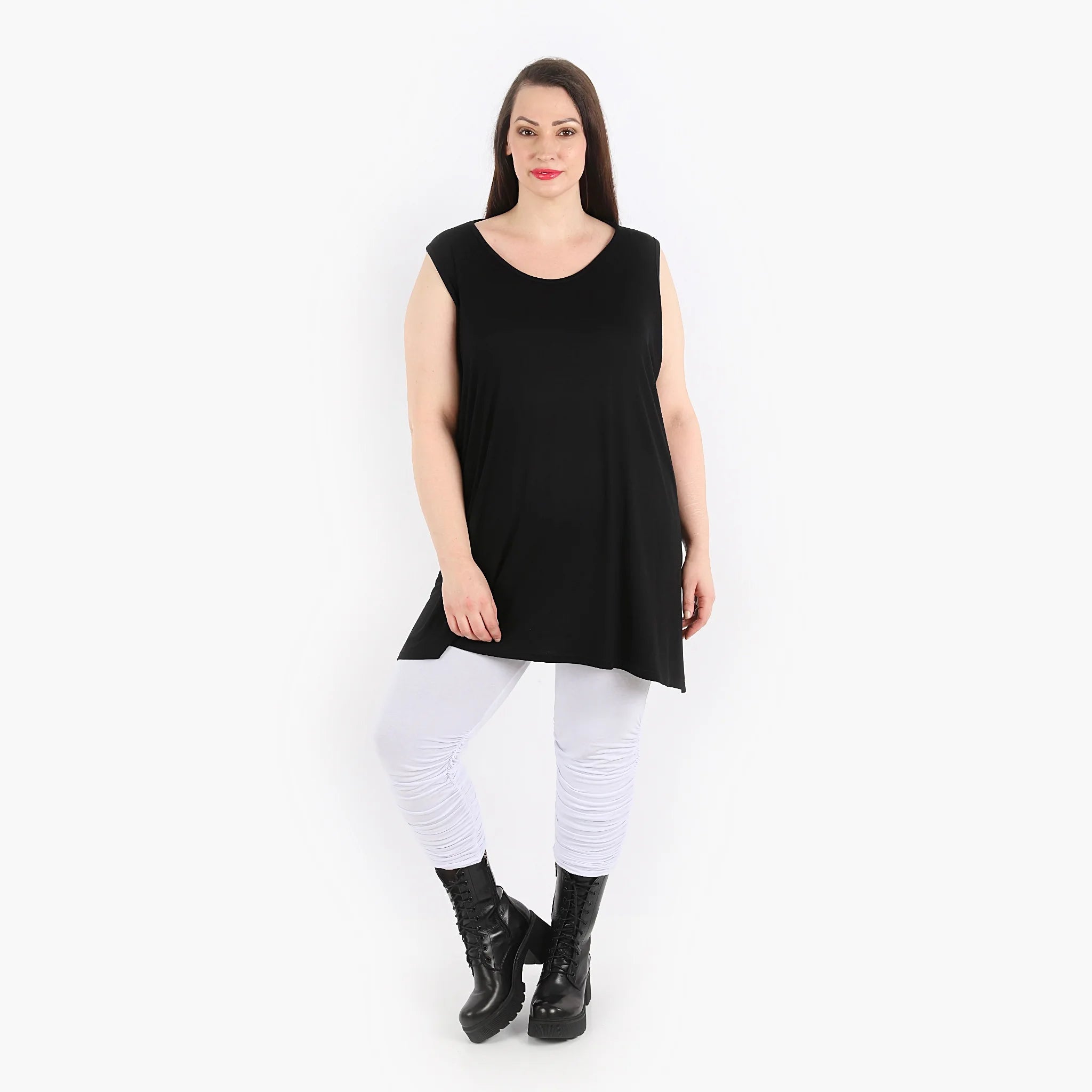  AKH Fashion Top in gerader Form, aus Viskose, 1312.06675, Schwarz, Schick, Modern, Bequem