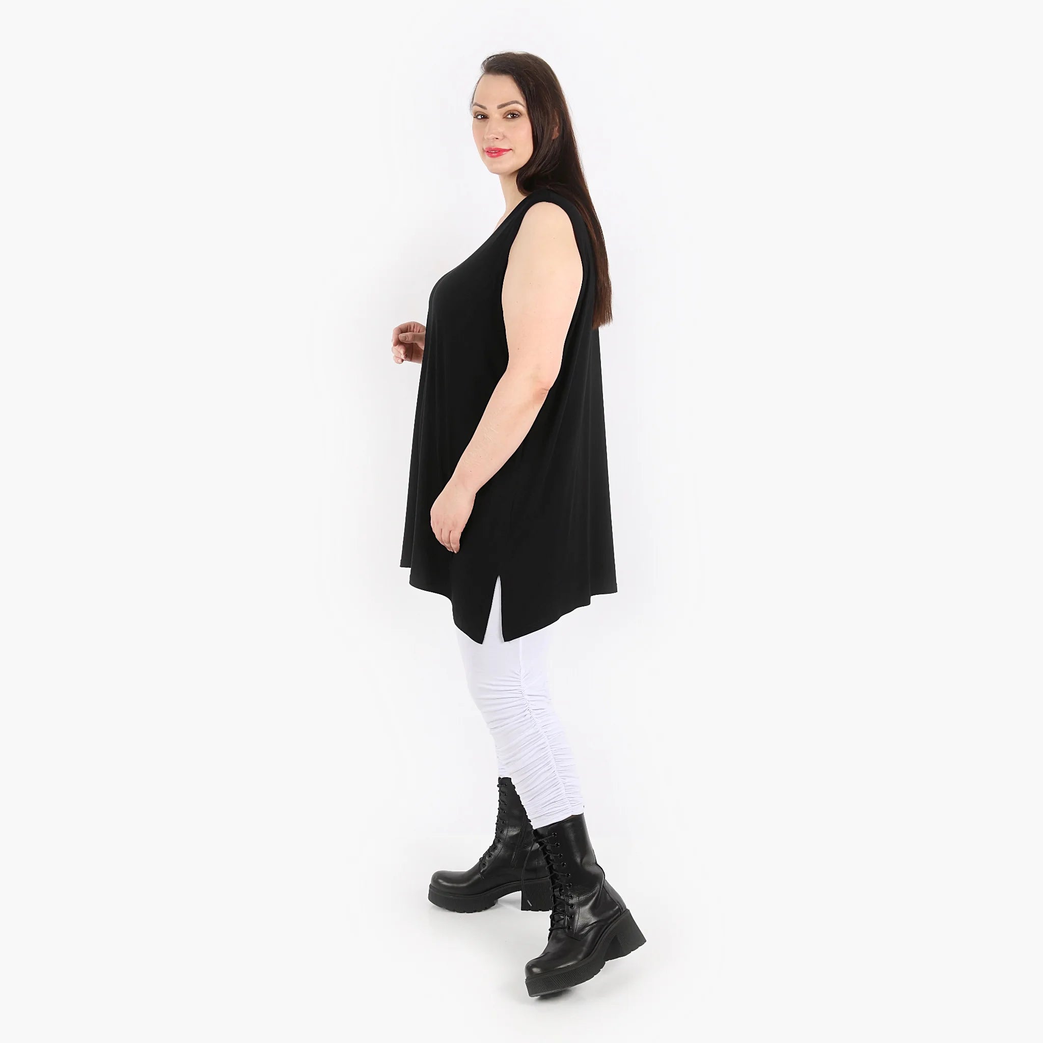  AKH Fashion Top in gerader Form, aus Viskose, 1312.06675, Schwarz, Schick, Modern, Bequem
