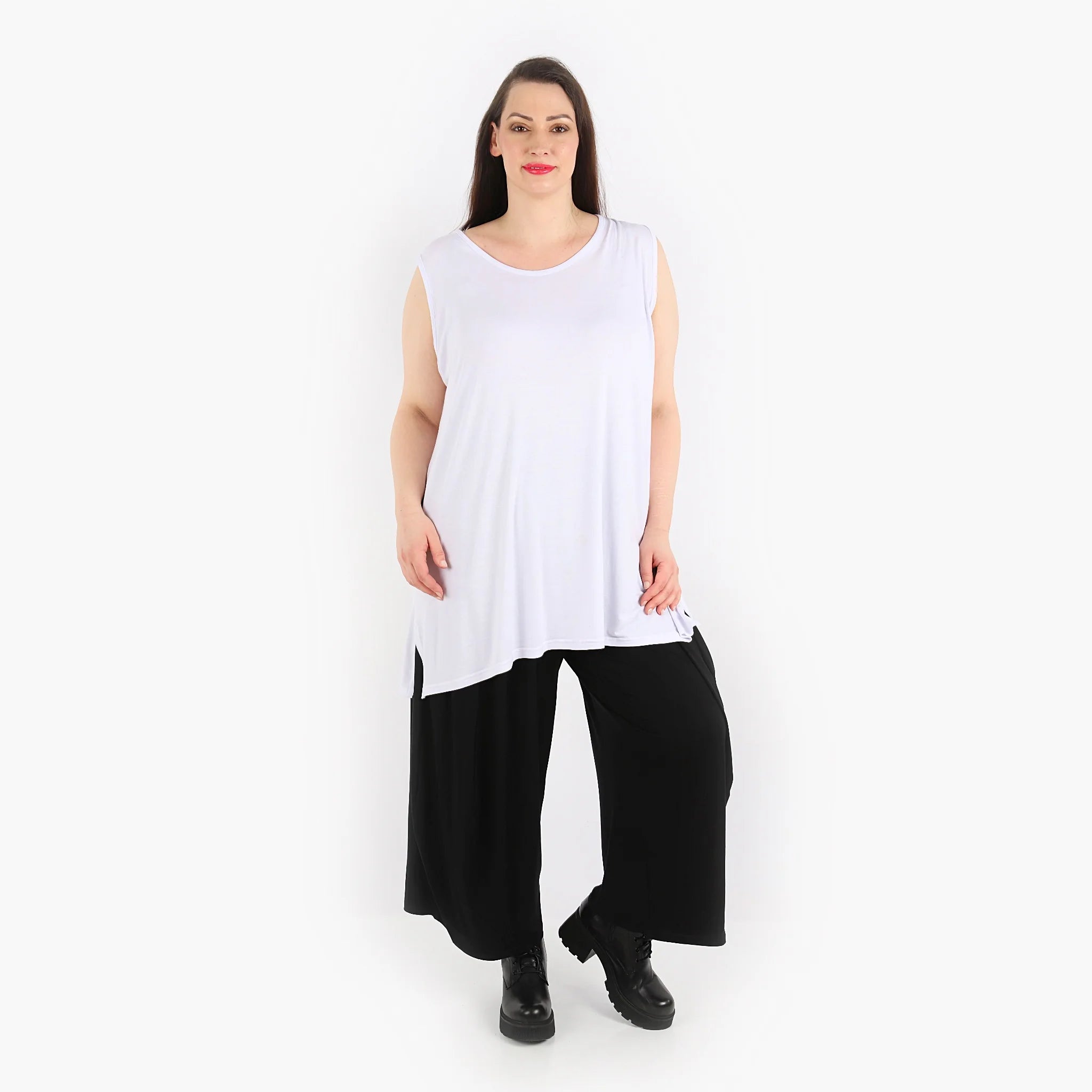  AKH Fashion Top in gerader Form, aus Viskose, 1312.06675, Weiß, Schick, Modern, Bequem
