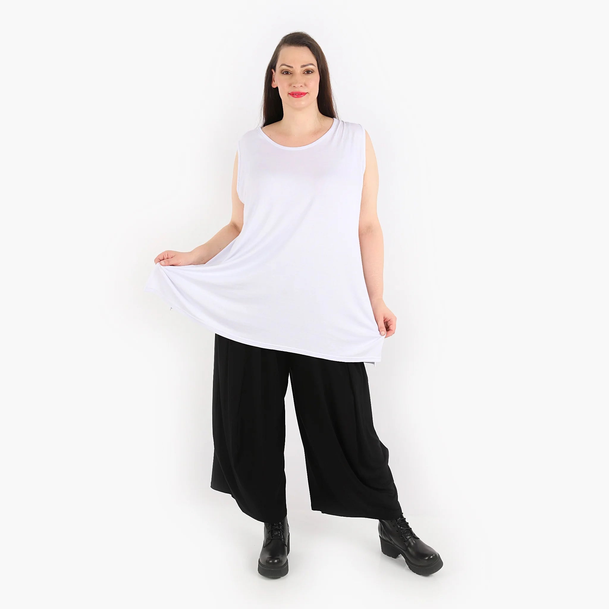  AKH Fashion Top in gerader Form, aus Viskose, 1312.06675, Weiß, Schick, Modern, Bequem