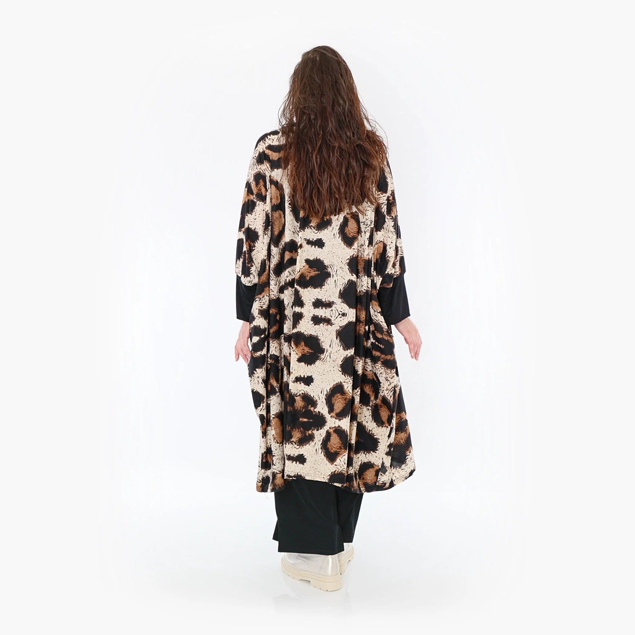  AKH Fashion Jacke in gerader Form, aus Viskose, 1369.06930, Beige-Schwarz-Braun, Leopard
