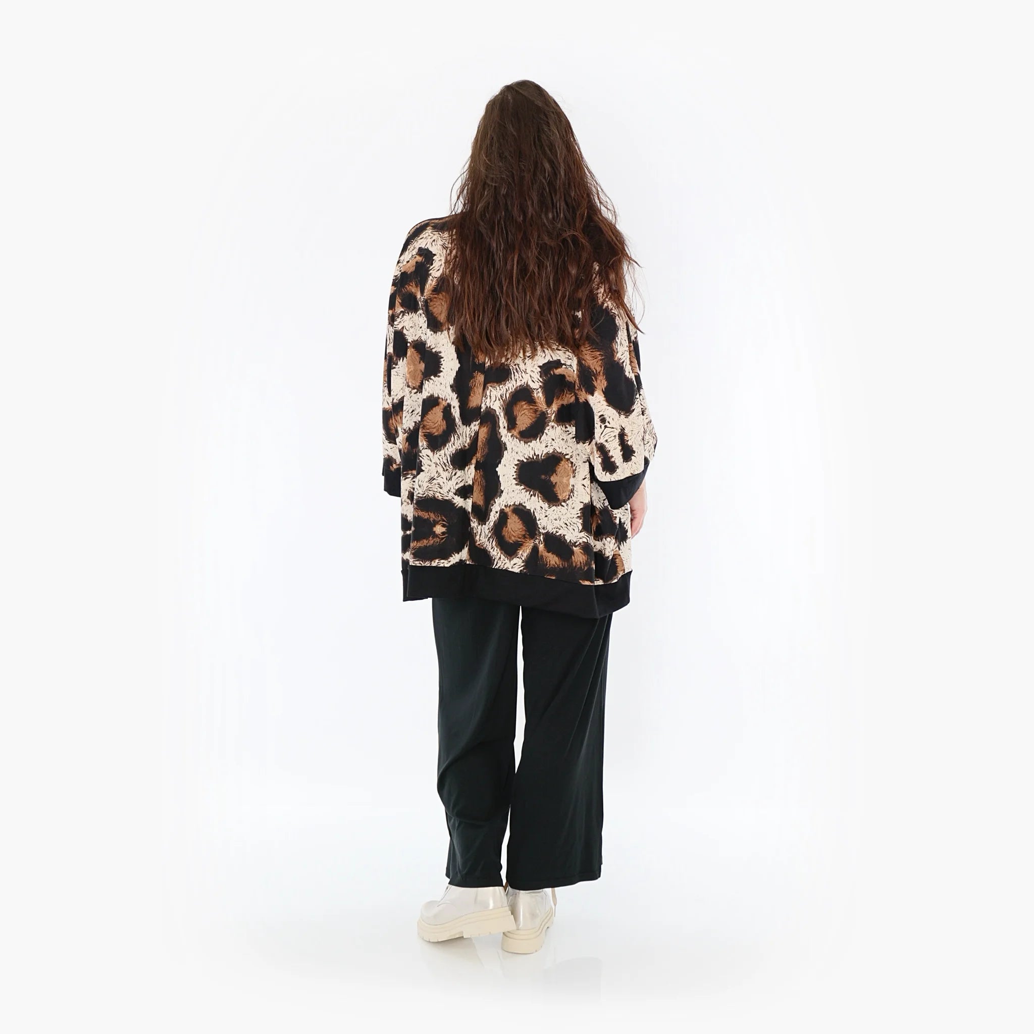  AKH Fashion Bigshirt in kastiger Form, aus Viskose, 1369.06964, Beige-Schwarz-Braun, Leopard