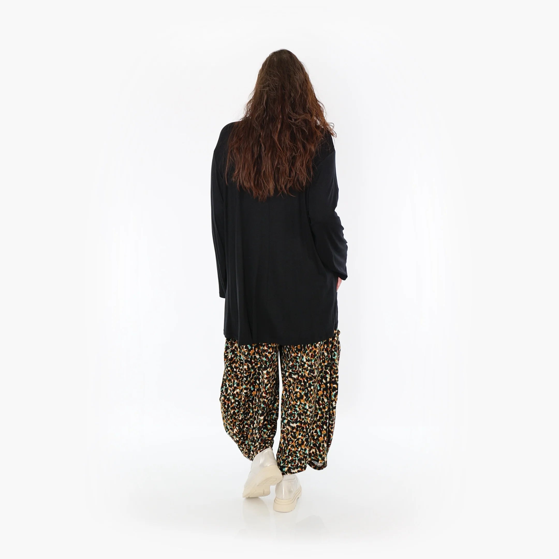  Ballonhose von AKH Fashion aus Viskose, 1370.08069, Schwarz-Braun-Grün, Animal, Schick