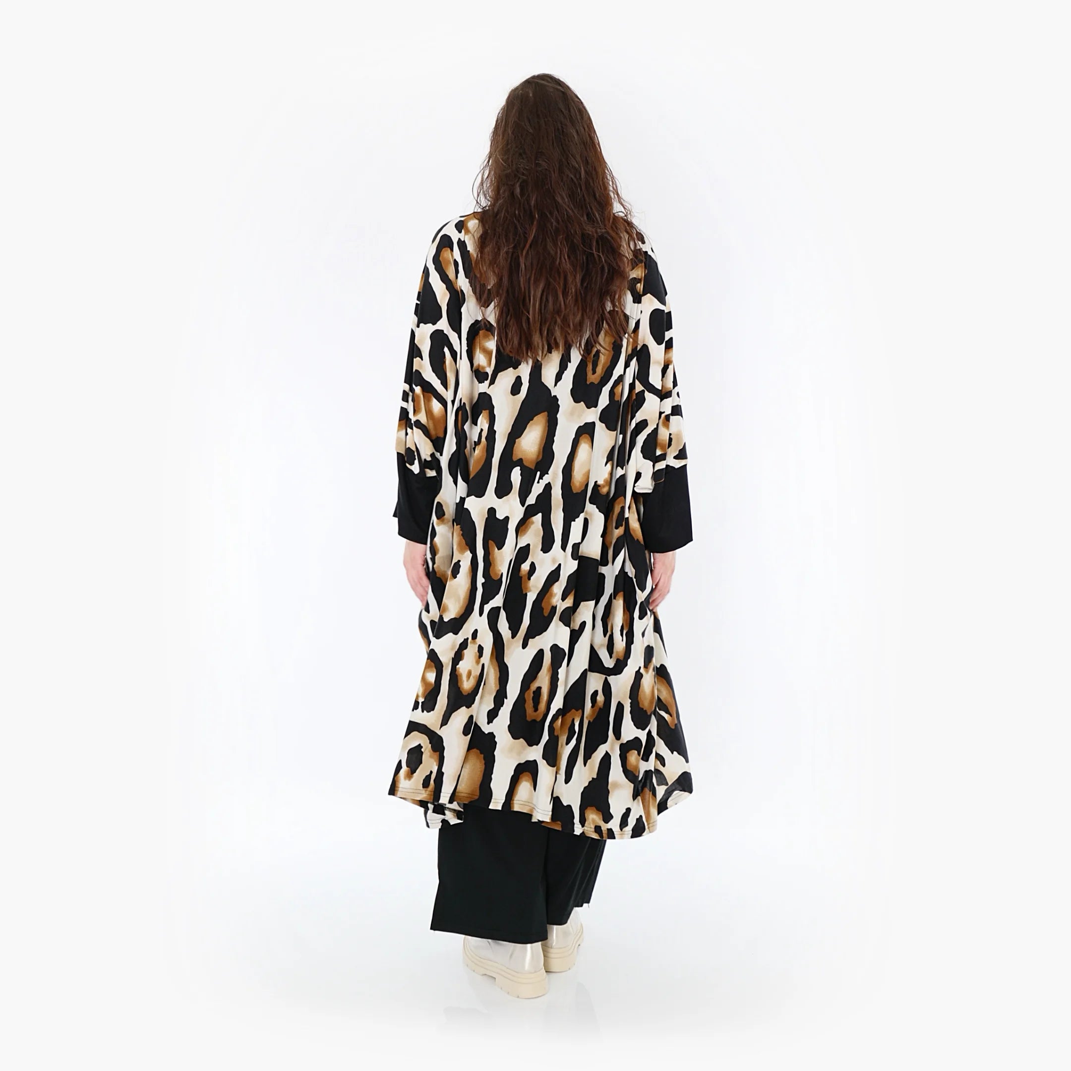  AKH Fashion Jacke in gerader Form, aus Viskose, 1373.06930, Weiß-Schwarz-Cognac, Leopard