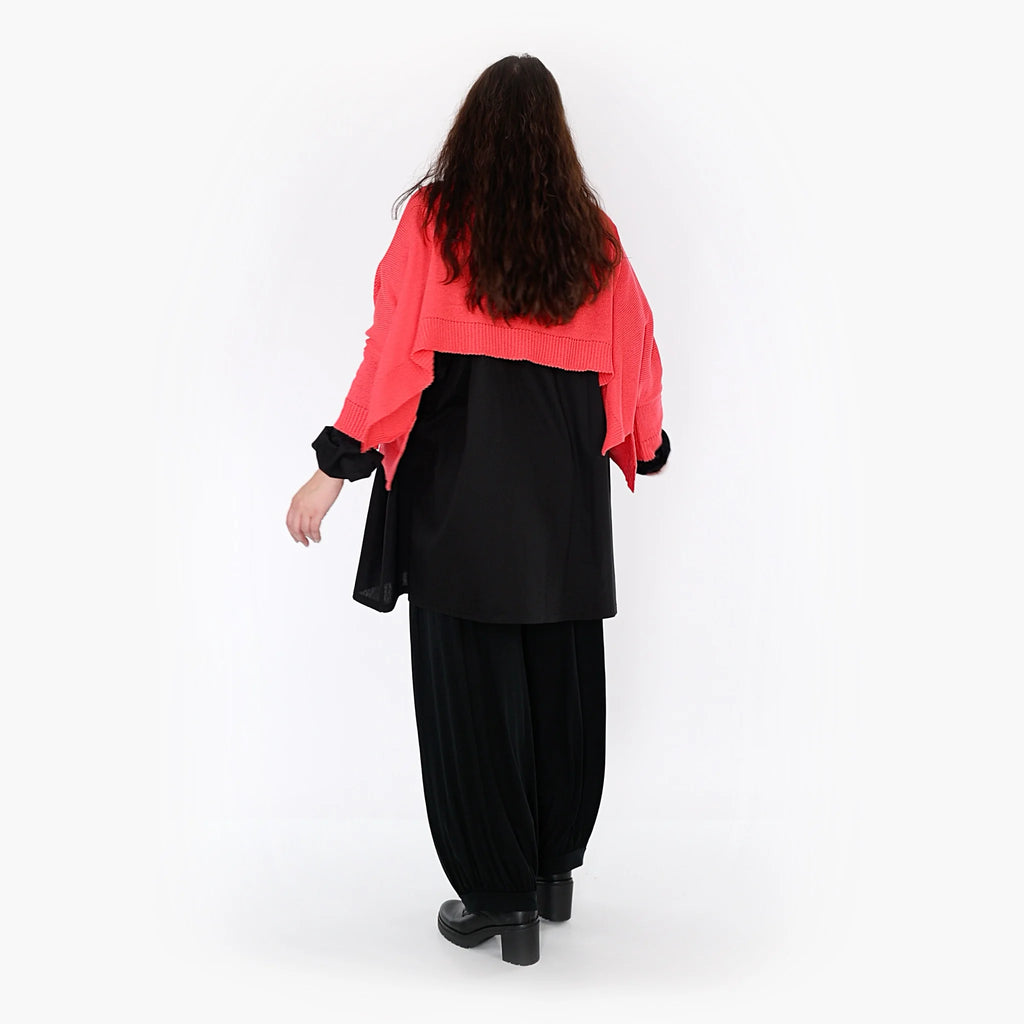  AKH Fashion Überwurf in kastiger Form, aus Materialmix, 1110.02336, Koralle, Schick