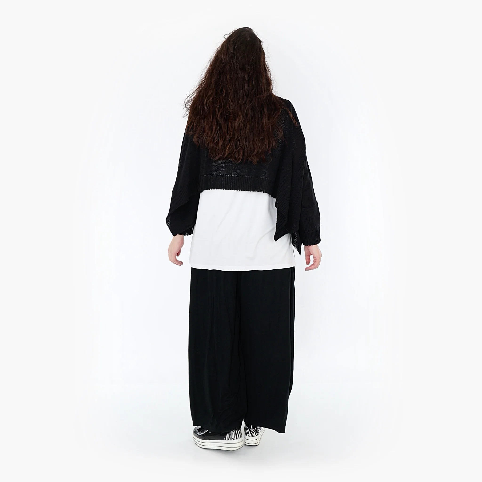 Überwurf von AKH Fashion aus Materialmix in kastiger Form, ausgefallene Lagenlook Mode