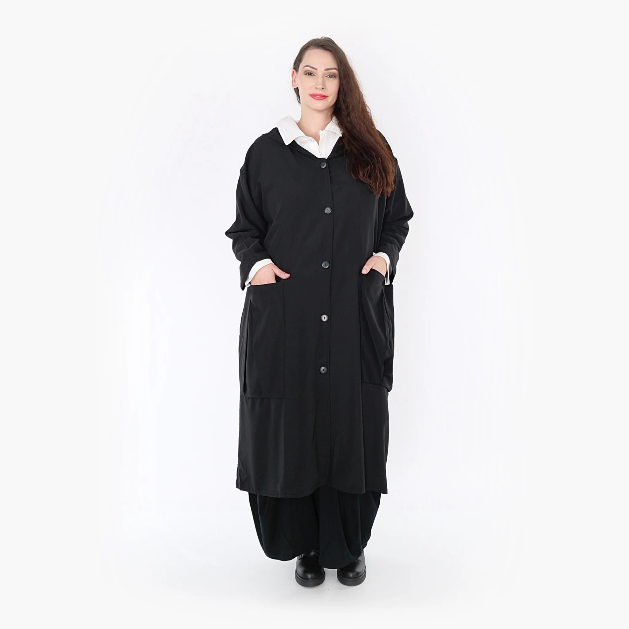  A-Form Mantel von AKH Fashion aus Viskose, 1325.06976, Schwarz, Schick, Modern, Bequem