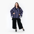  AKH Fashion Jacke in gerundeter Form, aus Materialmix, 1331.00140, Blau-Marine-Weiß