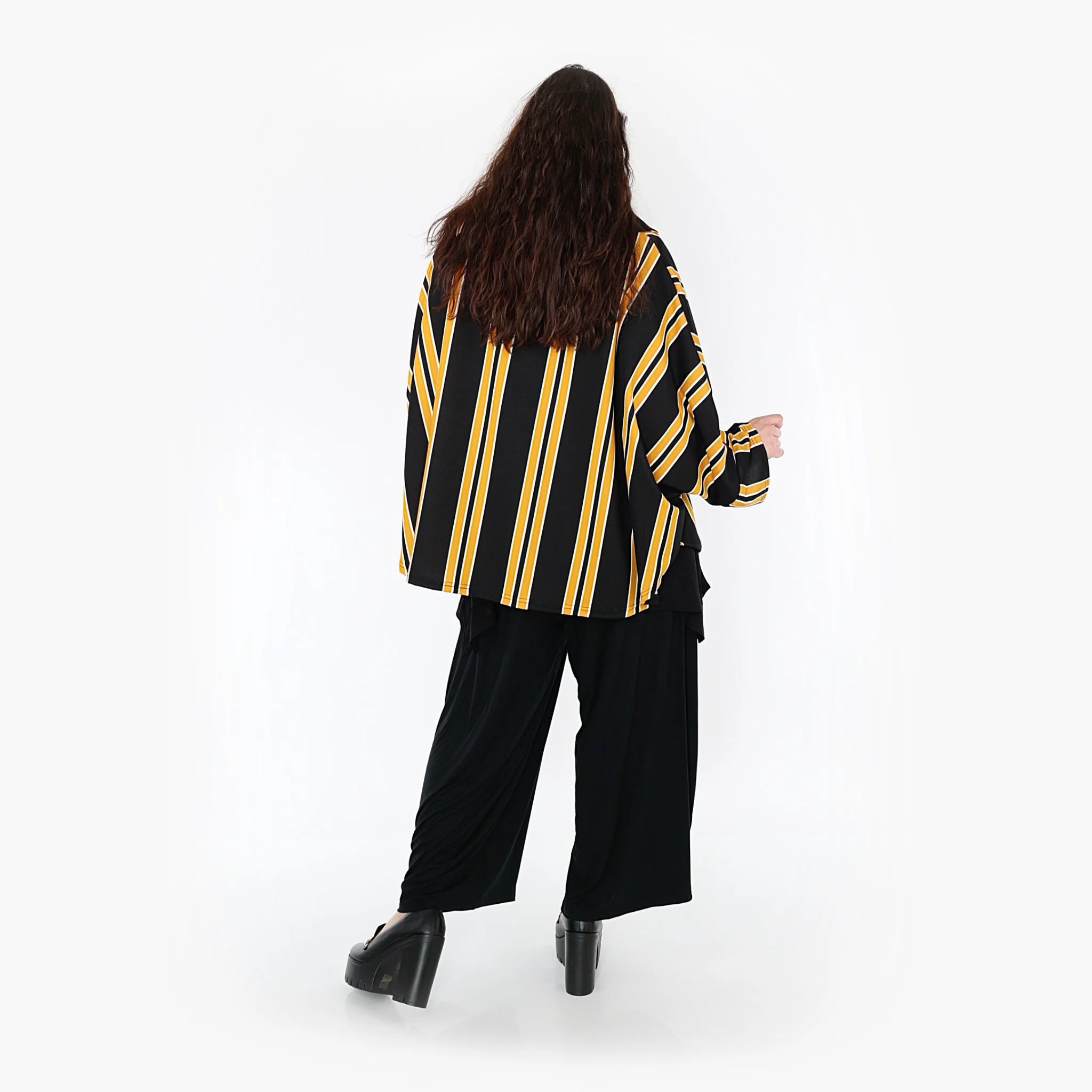  AKH Fashion Jacke in gerundeter Form, aus Materialmix, 1331.00140, Gelb-Schwarz-Weiß