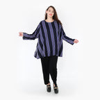  A-Form Bigshirt von AKH Fashion aus Materialmix, 1331.00593, Blau-Marine-Weiß, Schick
