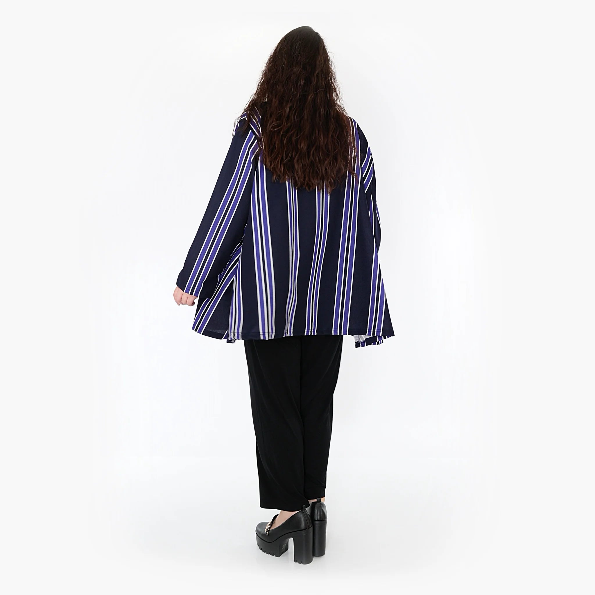  A-Form Bigshirt von AKH Fashion aus Materialmix, 1331.00593, Blau-Marine-Weiß, Schick