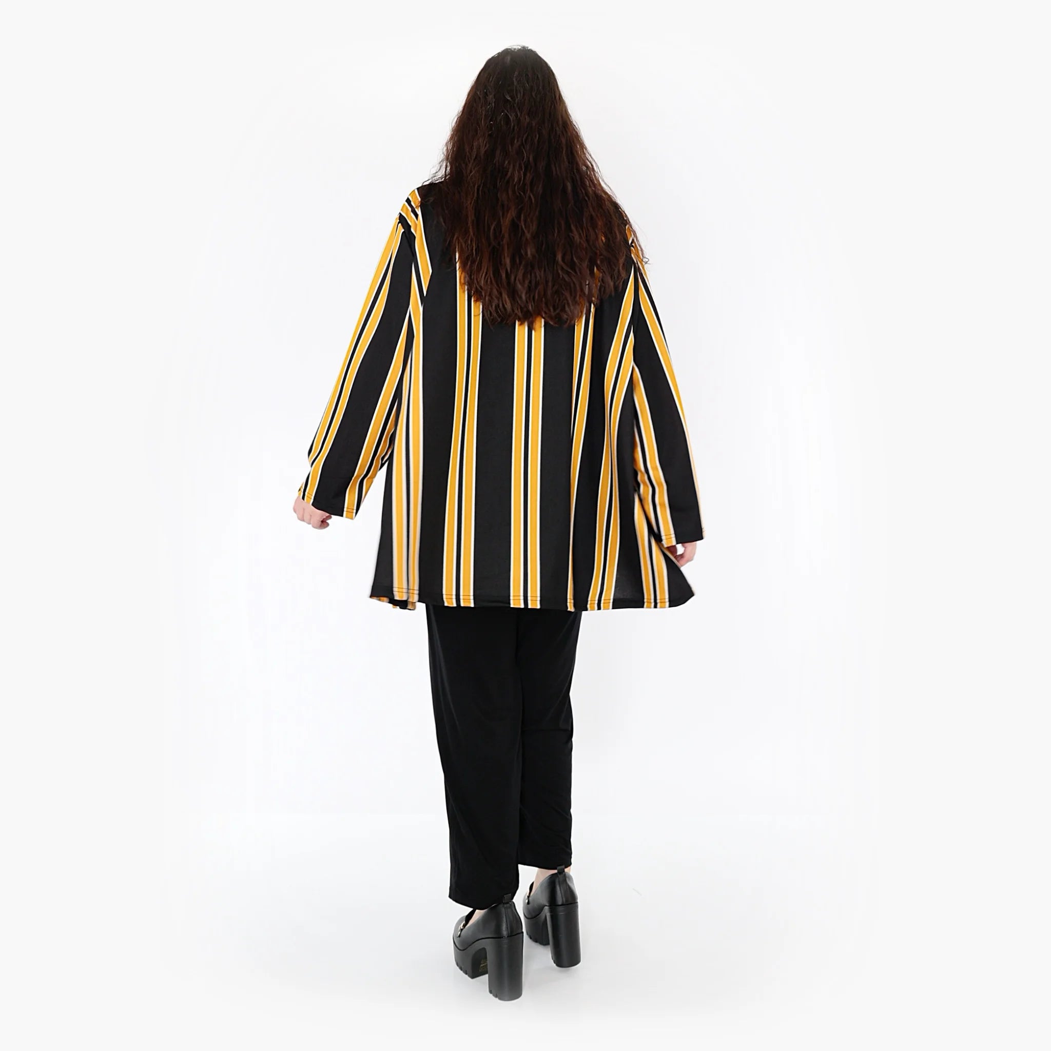  A-Form Bigshirt von AKH Fashion aus Materialmix, 1331.00593, Gelb-Schwarz-Weiß, Schick