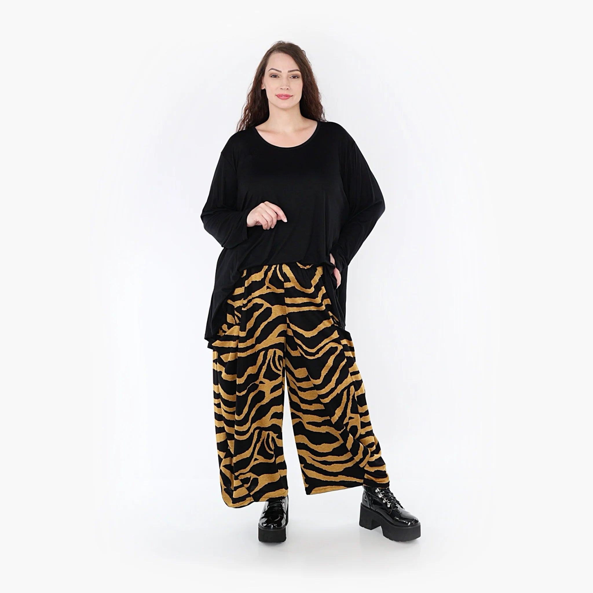  Ballonhose von AKH Fashion aus Materialmix, 1333.08069, Gelb-Schwarz, Farbmix, Schick