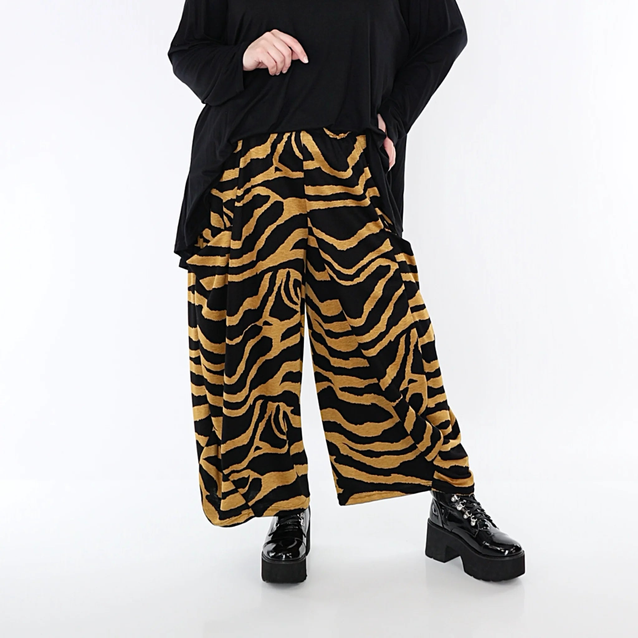  Ballonhose von AKH Fashion aus Materialmix, 1333.08069, Gelb-Schwarz, Farbmix, Schick