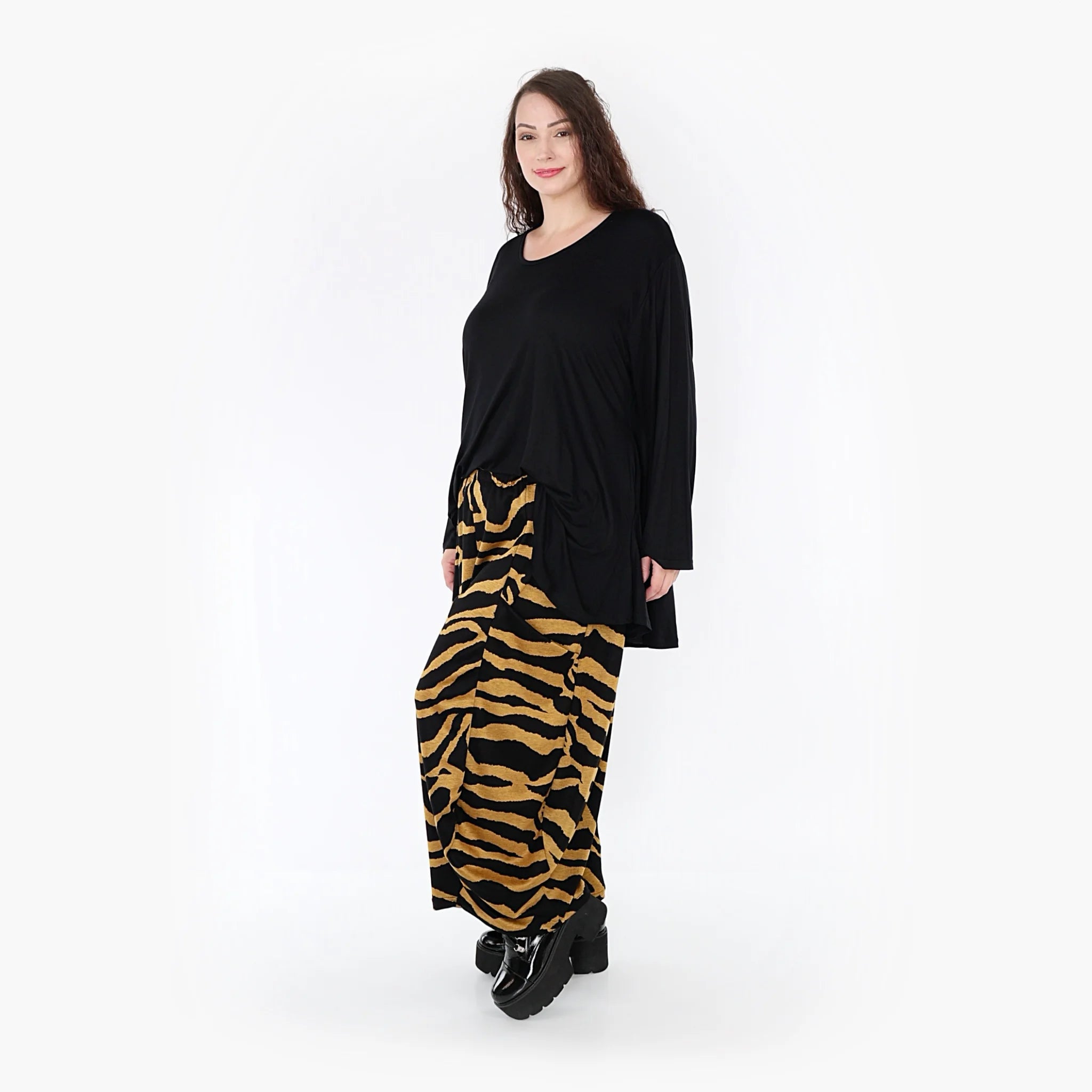  Ballonhose von AKH Fashion aus Materialmix, 1333.08069, Gelb-Schwarz, Farbmix, Schick