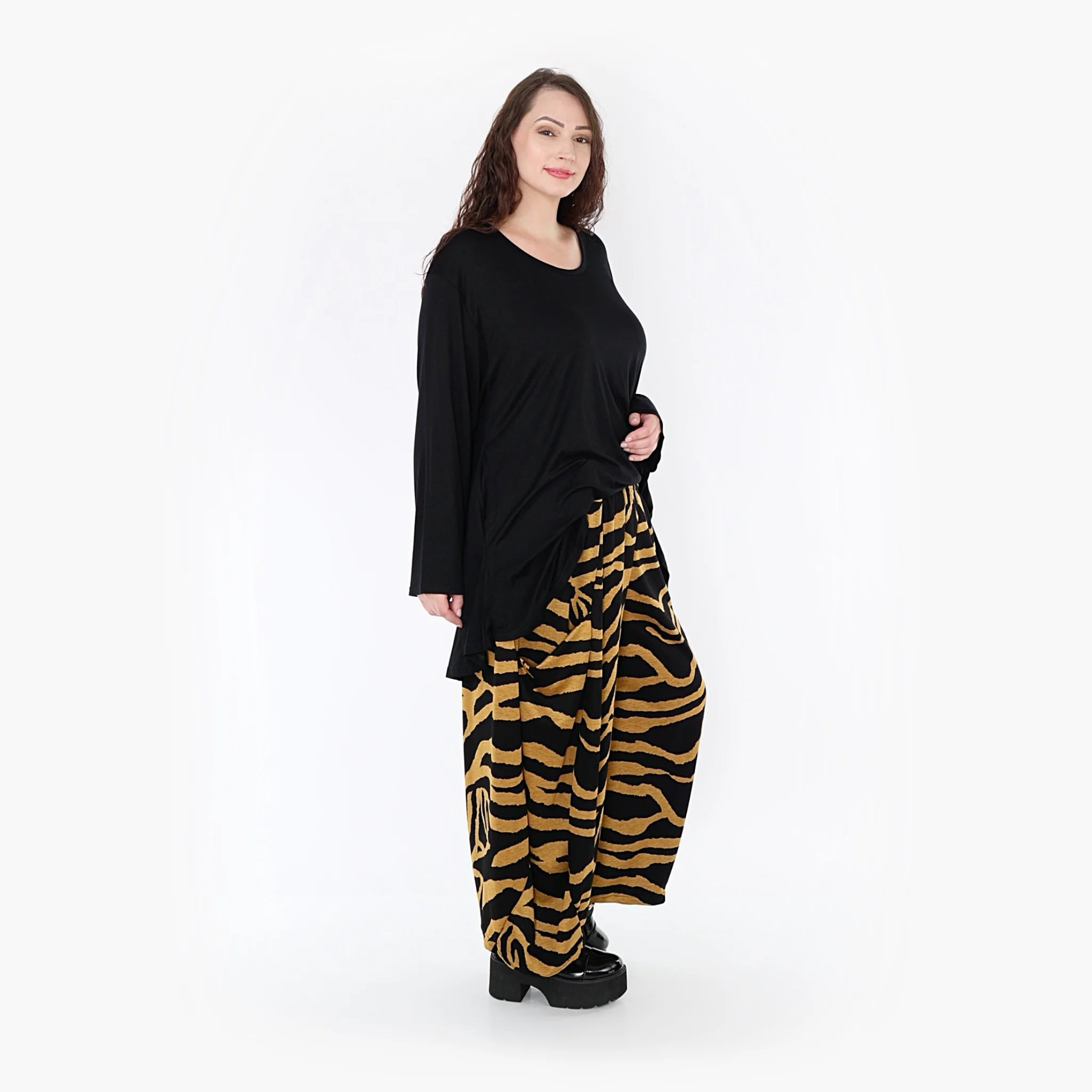  Ballonhose von AKH Fashion aus Materialmix, 1333.08069, Gelb-Schwarz, Farbmix, Schick