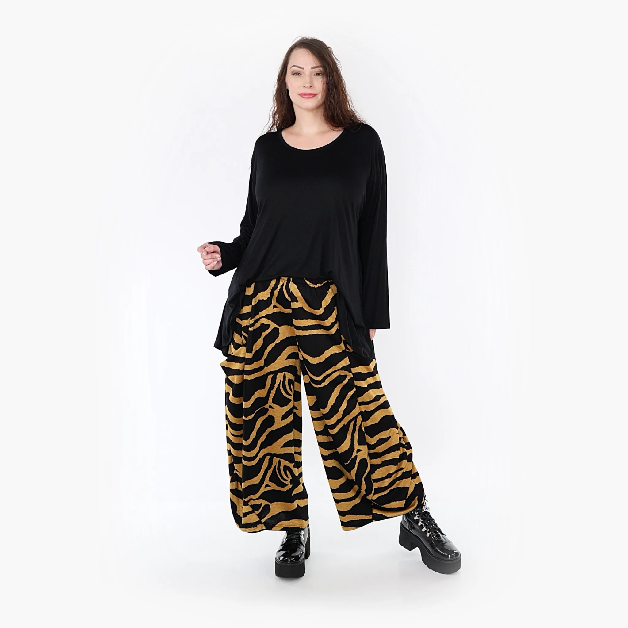  Ballonhose von AKH Fashion aus Materialmix, 1333.08069, Gelb-Schwarz, Farbmix, Schick