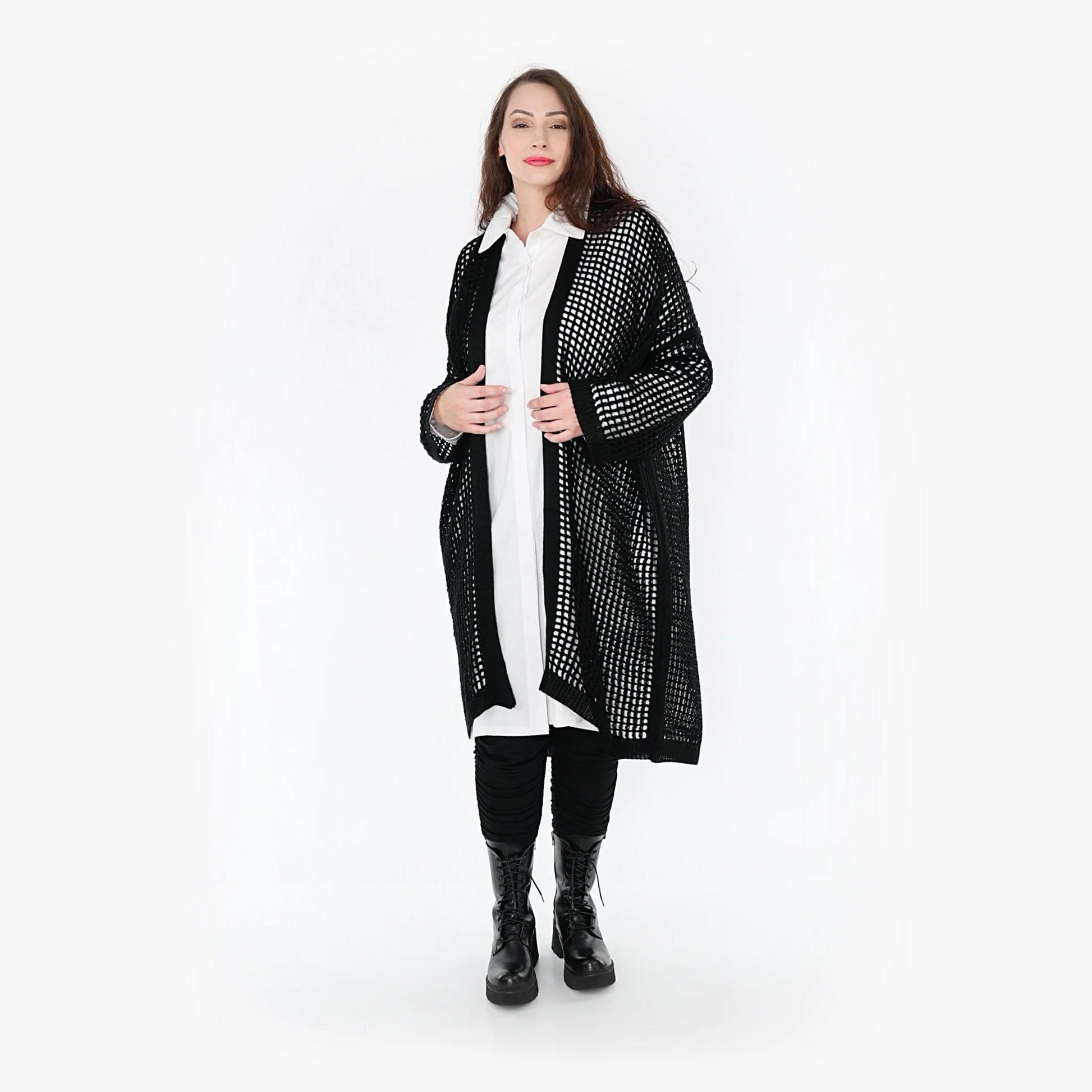  Jacke von AKH Fashion aus Baumwolle in gerundeter Form, 1336.02421, Schwarz, Ausgefallen