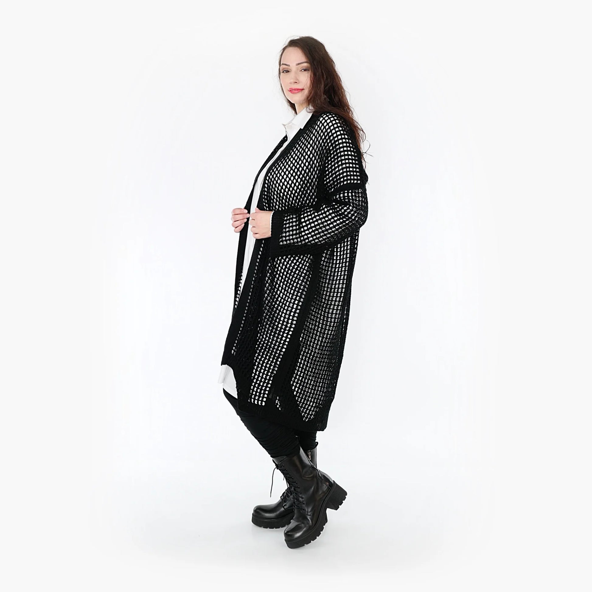  Jacke von AKH Fashion aus Baumwolle in gerundeter Form, 1336.02421, Schwarz, Ausgefallen