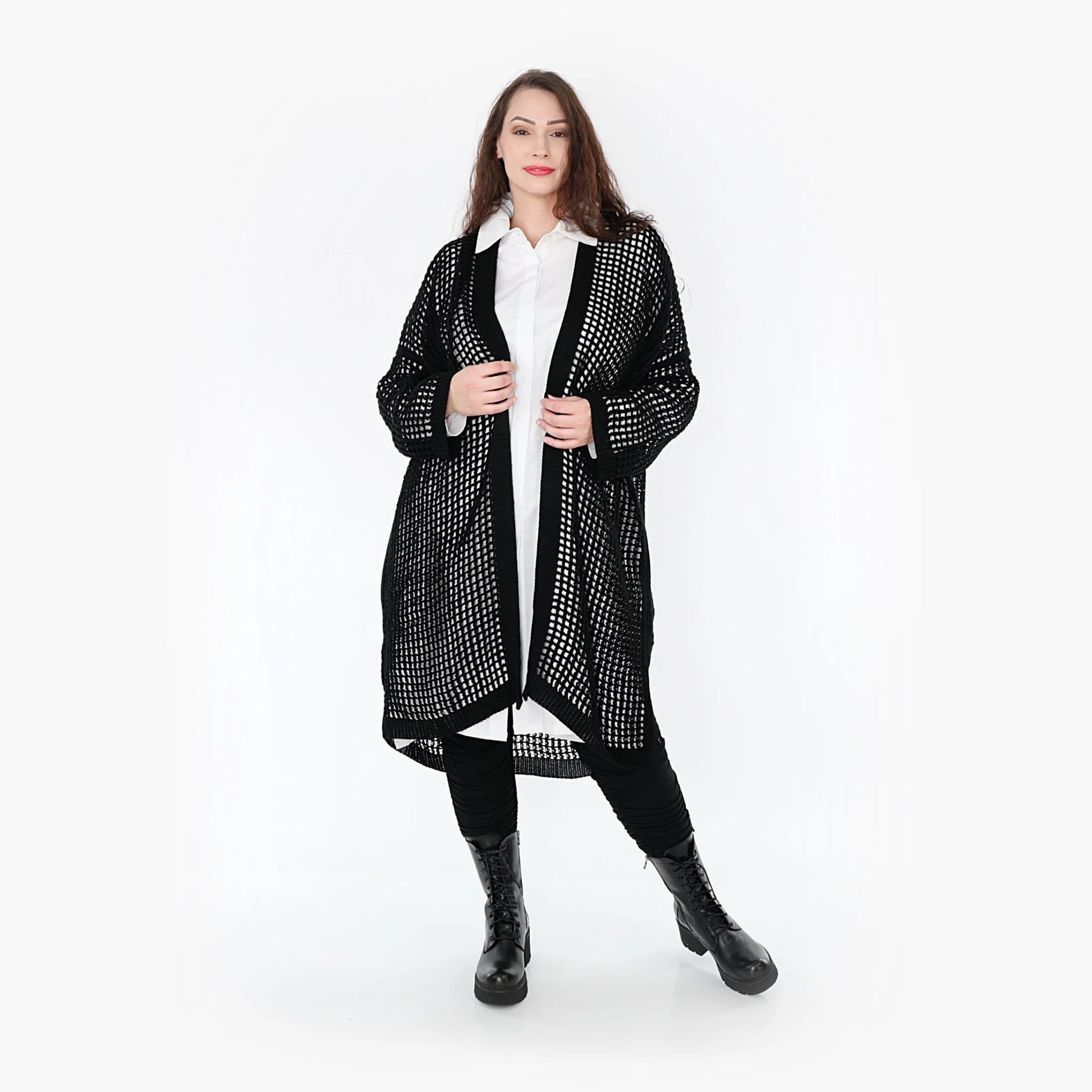  Jacke von AKH Fashion aus Baumwolle in gerundeter Form, 1336.02421, Schwarz, Ausgefallen