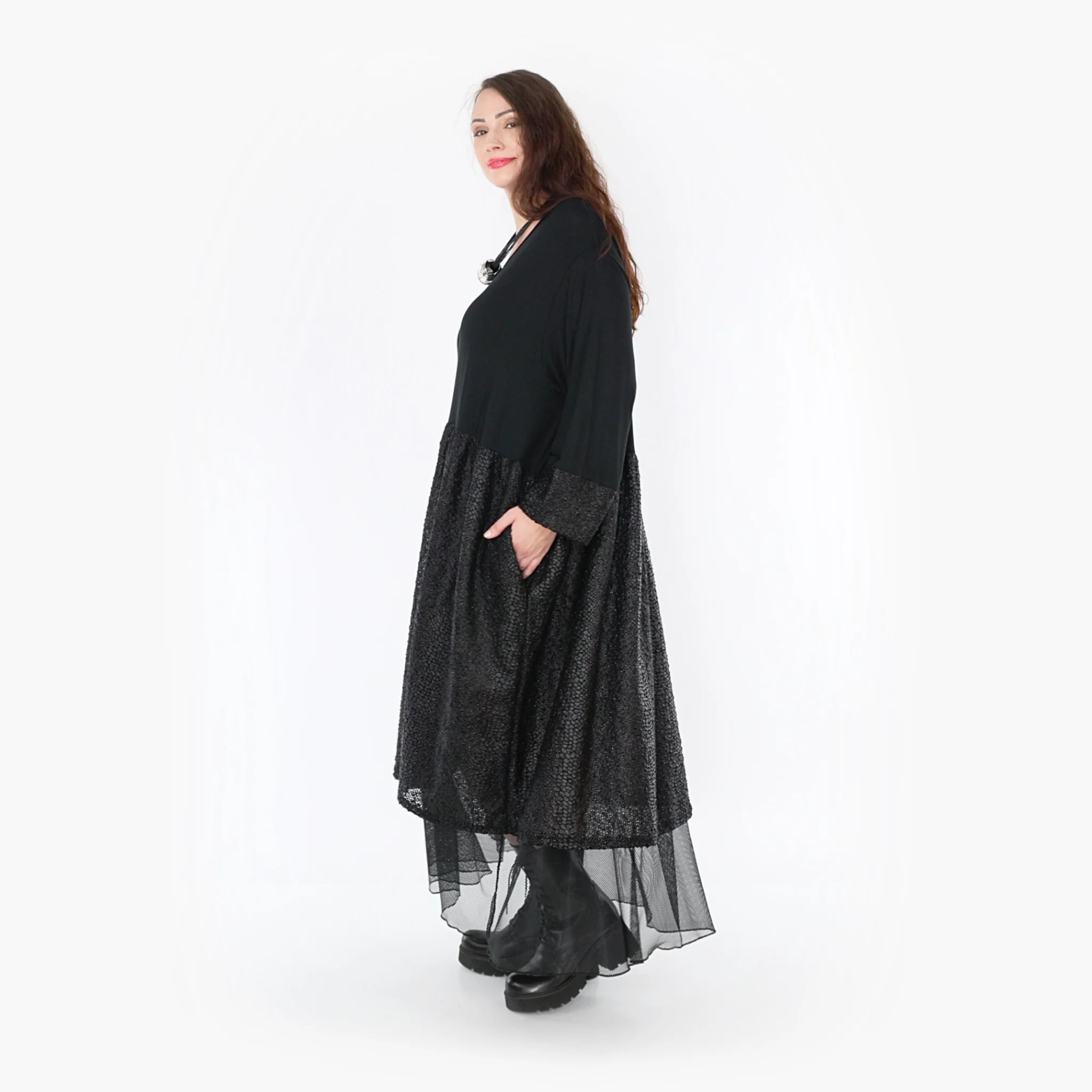  Ballonkleid von AKH Fashion aus Viskose, 1339.06967, Schwarz, Schick, Modern, Bequem