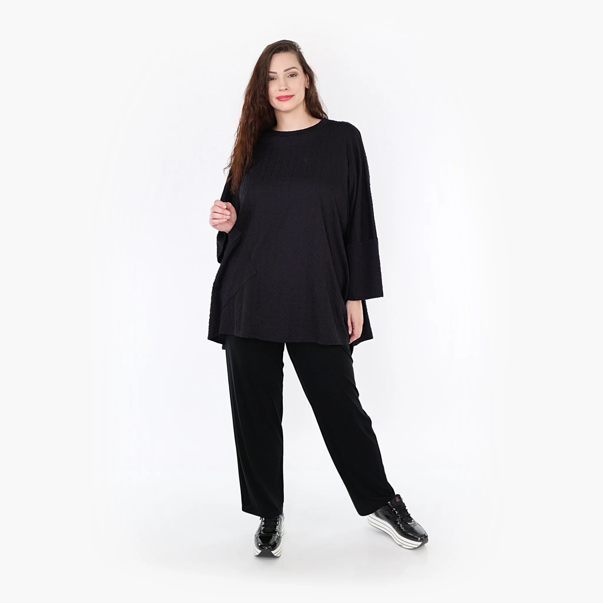  A-Form Bigshirt von AKH Fashion aus Viskose, 1342.06973, Schwarz, Schick, Modern, Bequem