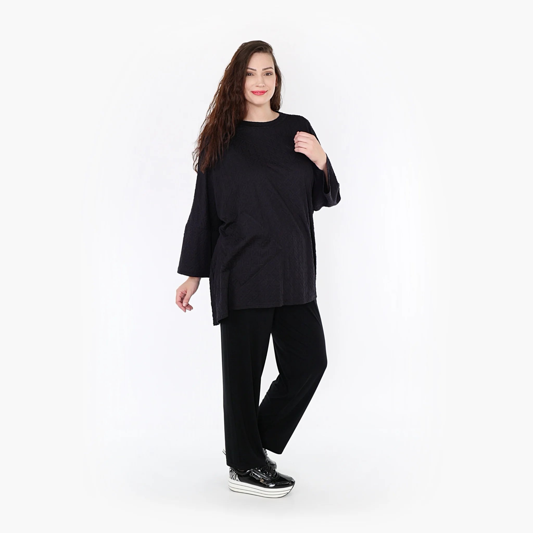  A-Form Bigshirt von AKH Fashion aus Viskose, 1342.06973, Schwarz, Schick, Modern, Bequem