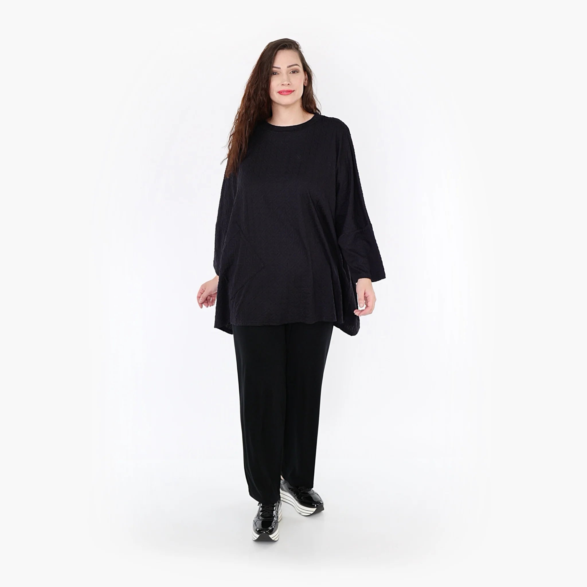  A-Form Bigshirt von AKH Fashion aus Viskose, 1342.06973, Schwarz, Schick, Modern, Bequem