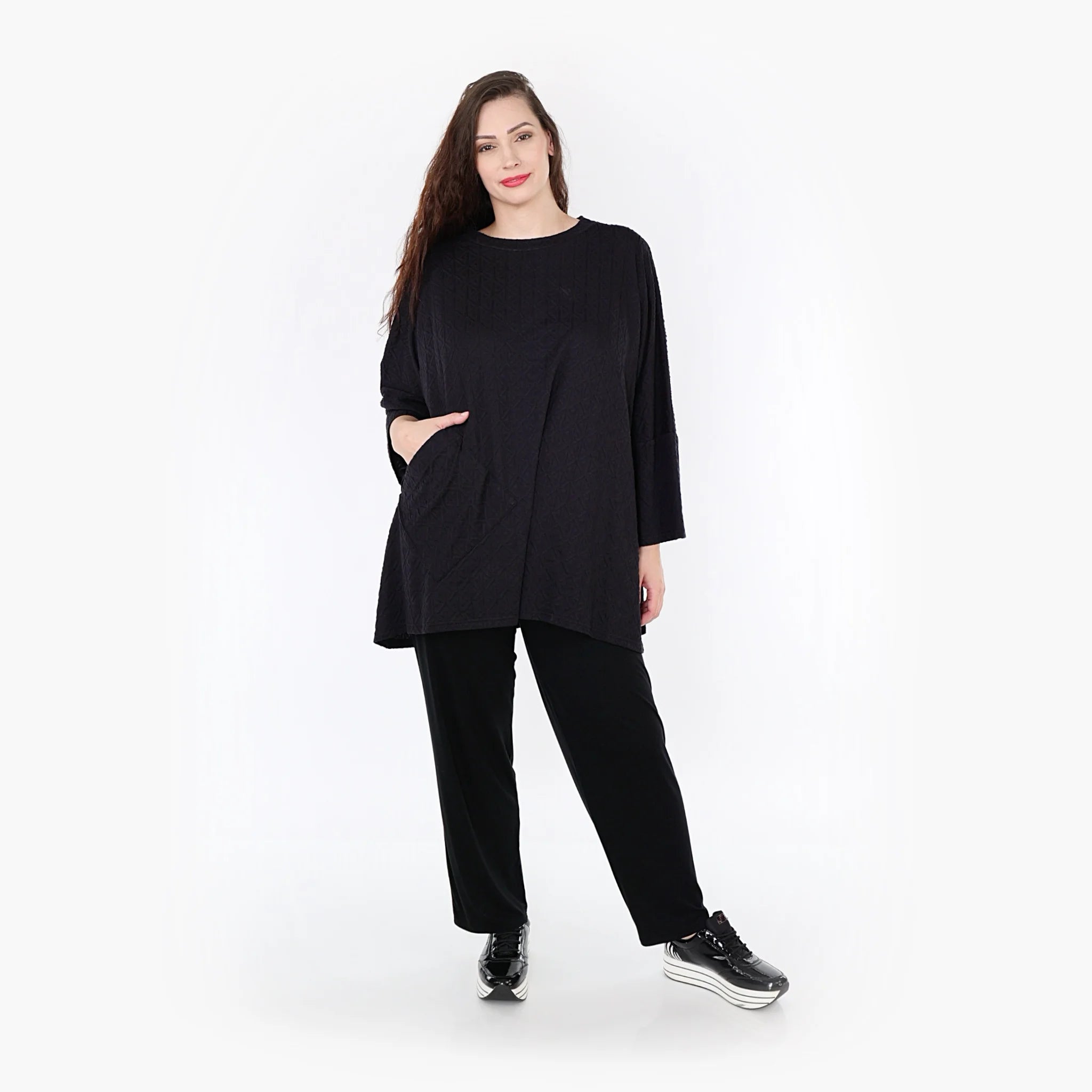  A-Form Bigshirt von AKH Fashion aus Viskose, 1342.06973, Schwarz, Schick, Modern, Bequem
