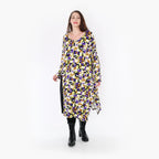  Ballonkleid von AKH Fashion aus Viskose, 1345.06980, Violett-Lime-Schwarz, Grafik, Schick