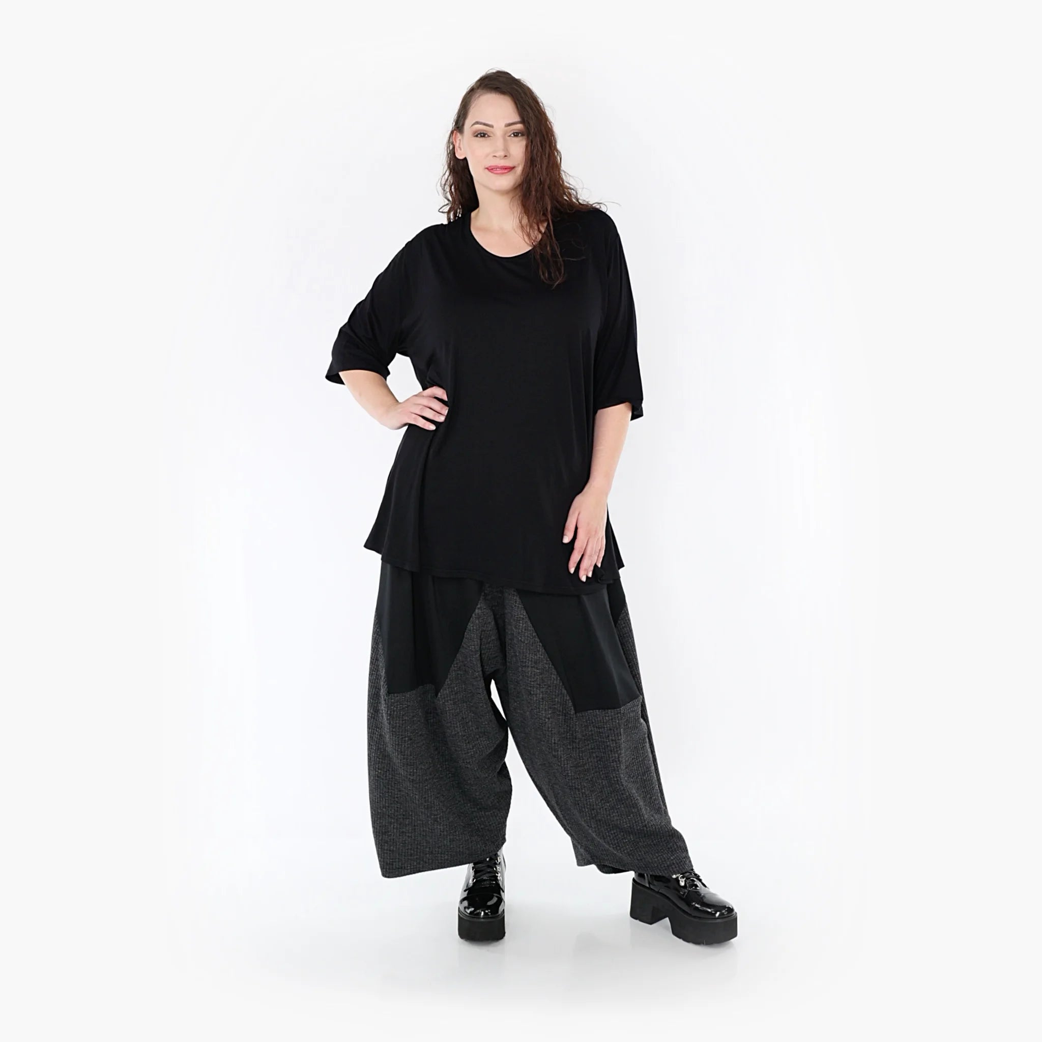  Haremshose von AKH Fashion aus Materialmix, 1346.06883, Schwarz-Dunkelgrau, Schick