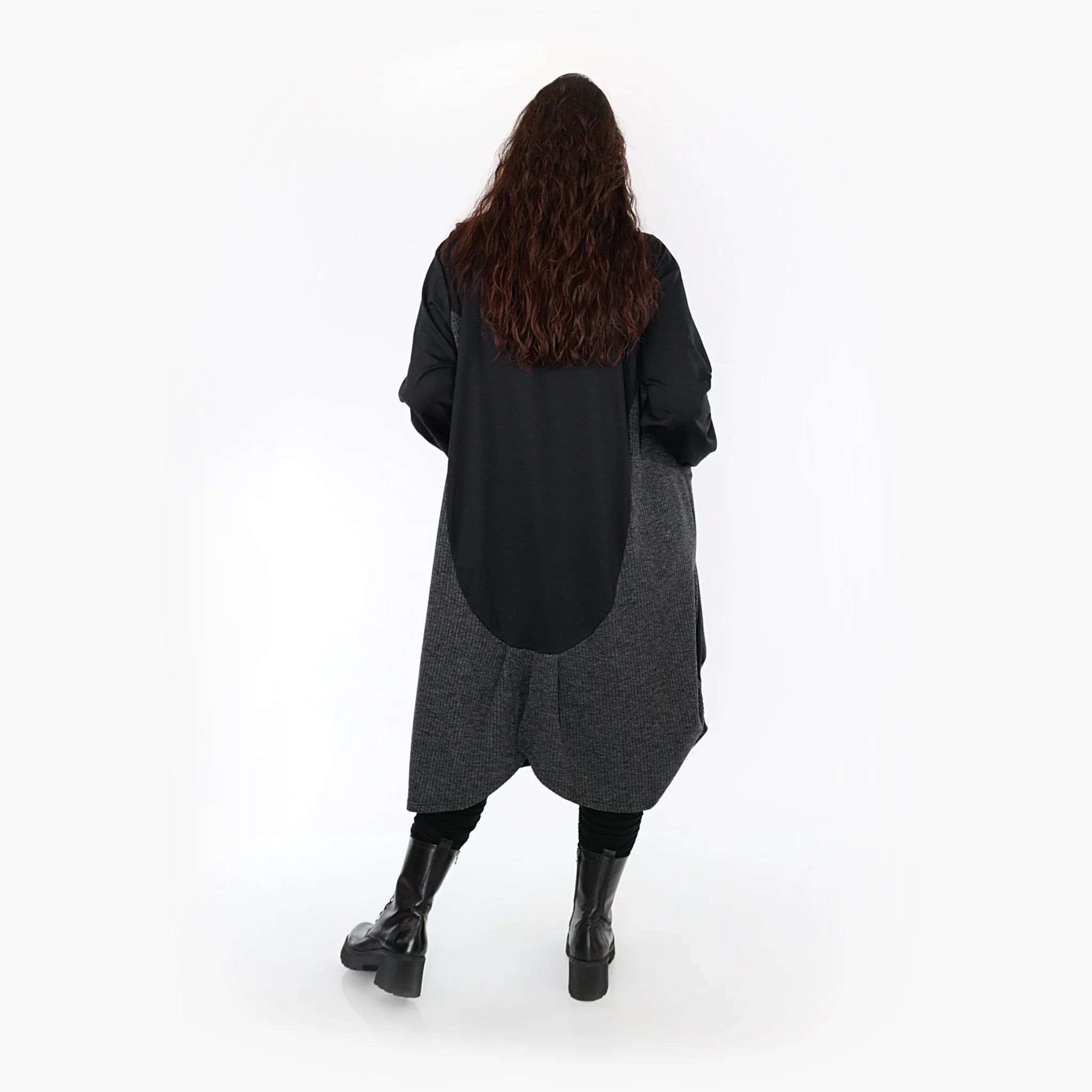  Ballonmantel von AKH Fashion aus Materialmix, 1346.06885, Schwarz-Dunkelgrau, Schick