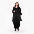  AKH Fashion Bluse in gerundeter Form, aus Materialmix, 1347.06881, Schwarz, Wellen