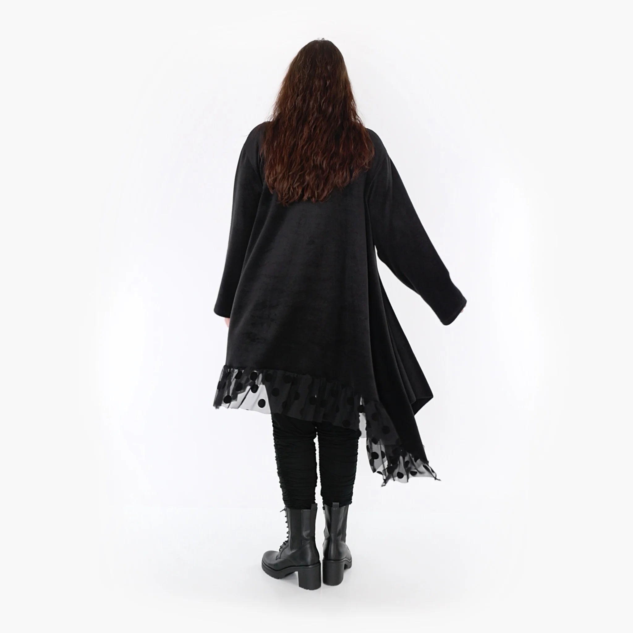  AKH Fashion Kleid in asymmetrischer Form, aus Polyester, 1348.06875, Schwarz, Schick