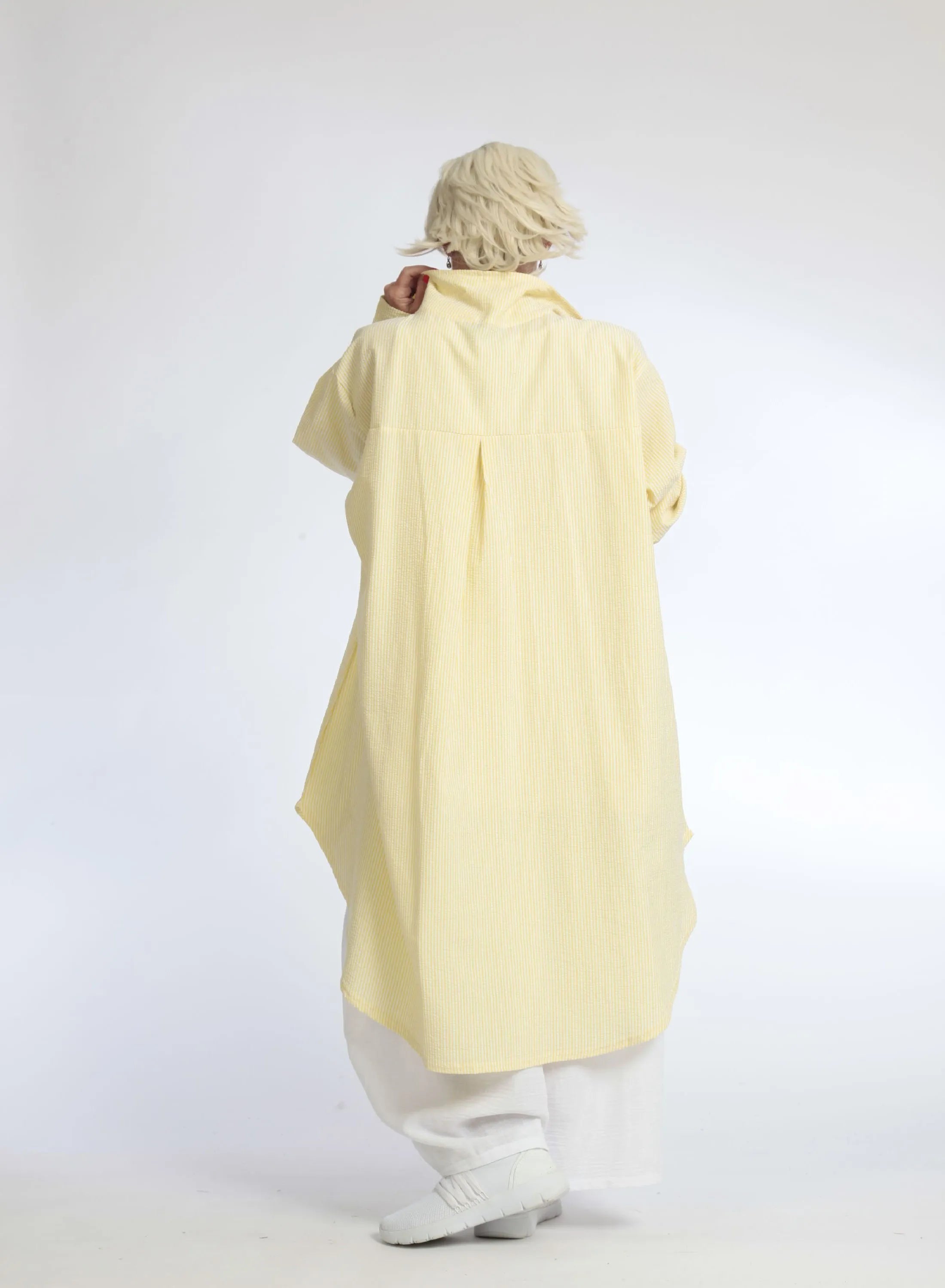 Bluse von AKH Fashion aus Baumwolle in gerundeter Form, ausgefallene Lagenlook Mode