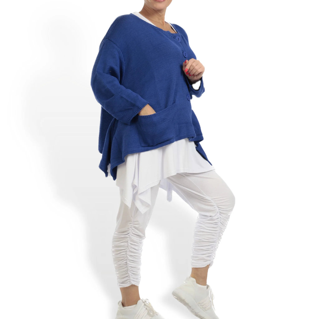  A-Form Jacke von AKH Fashion aus Baumwolle, 1110.00118, Royal Blau, Schick, Modern, Bequem