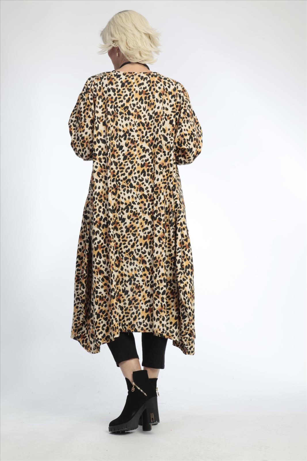  Ballonjacke von AKH Fashion aus Viskose, 0829.05554, Natur-Schwarz, Leopard, Schick