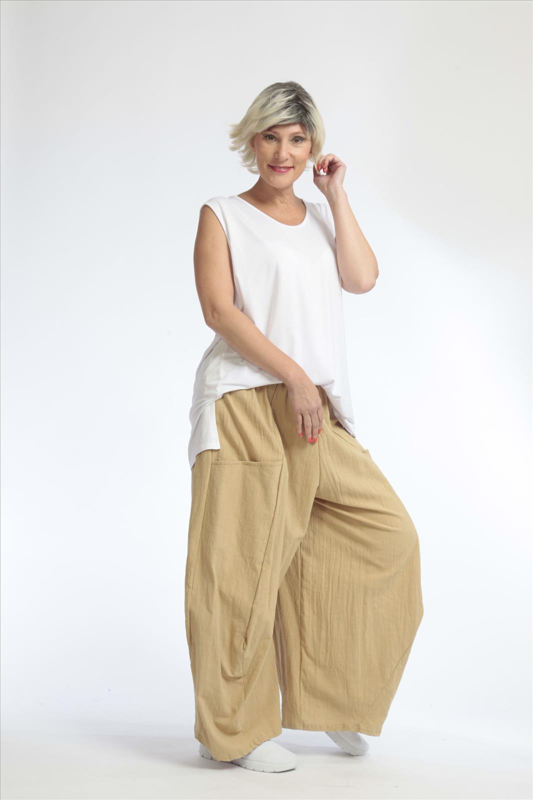  Ballonhose von AKH Fashion aus Baumwolle, 1033.08069, Beige, Unifarben, Schick, Modern