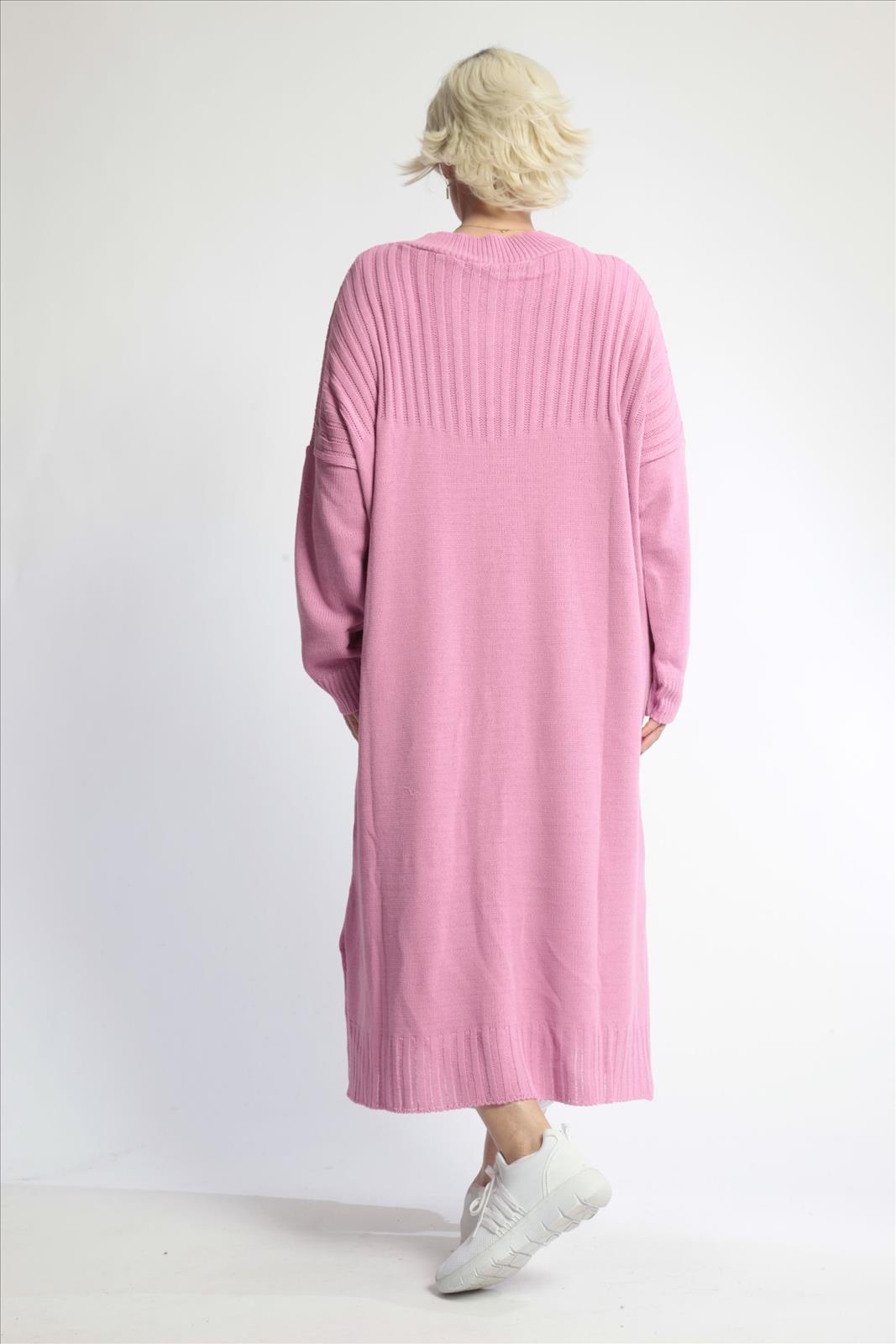  AKH Fashion Kleid in gerader Form, aus Materialmix, 1012.02219, Rosa, Schick, Modern