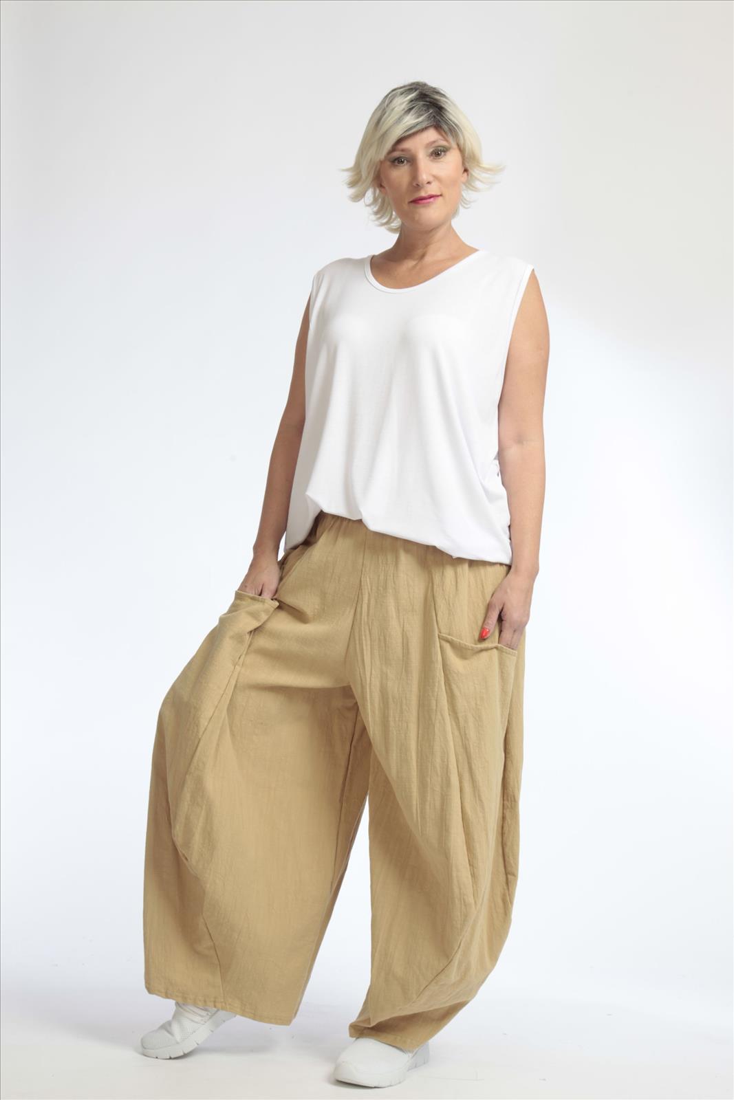  Ballonhose von AKH Fashion aus Baumwolle, 1033.08069, Beige, Unifarben, Schick, Modern