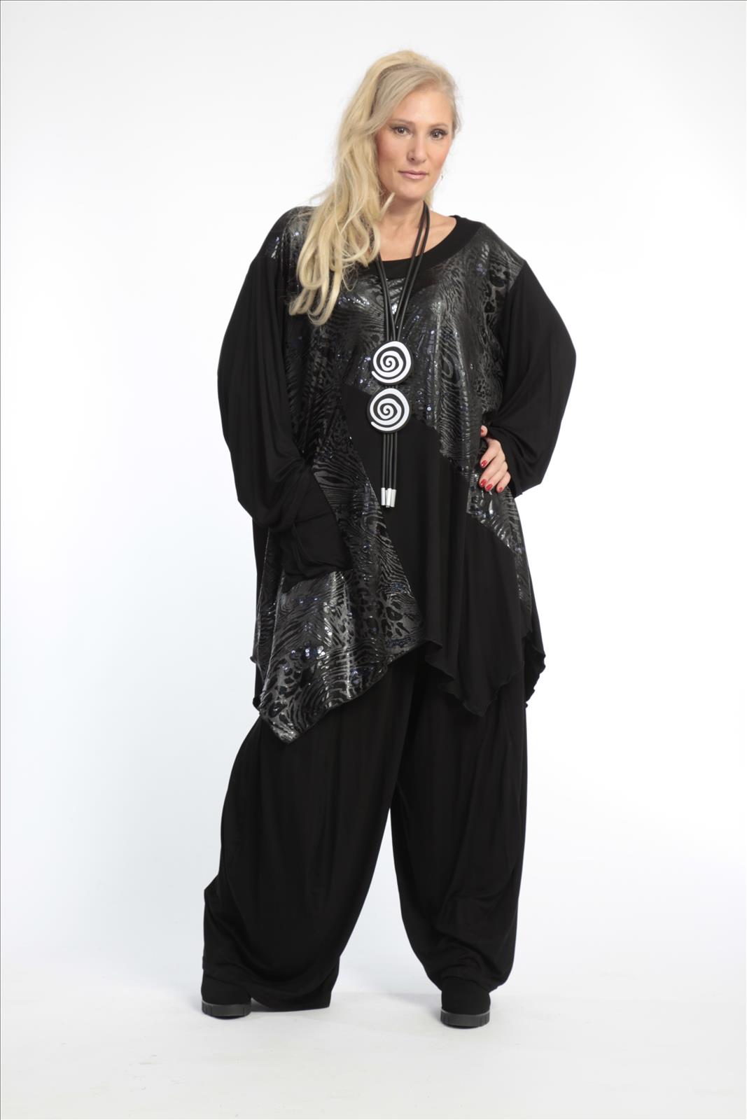  Bigshirt von AKH Fashion aus Viskose, 0781.06725, Schwarz, Leopard, Schick, Modern, Bequem