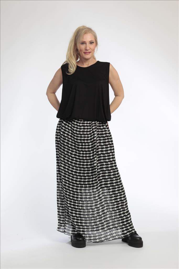  AKH Fashion Rock in gerader Form, aus Polyester, 0787.00316, Schwarz-Blau-Weiß, Grafik