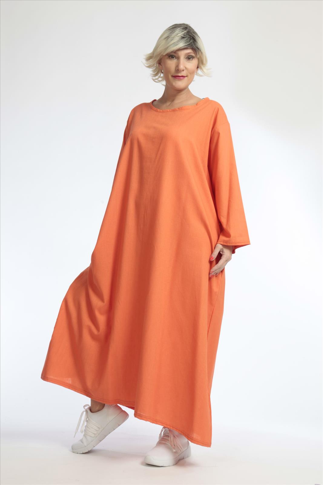  Ballonkleid von AKH Fashion aus Viskose, 1027.06790, Orange, Unifarben, Schick, Modern