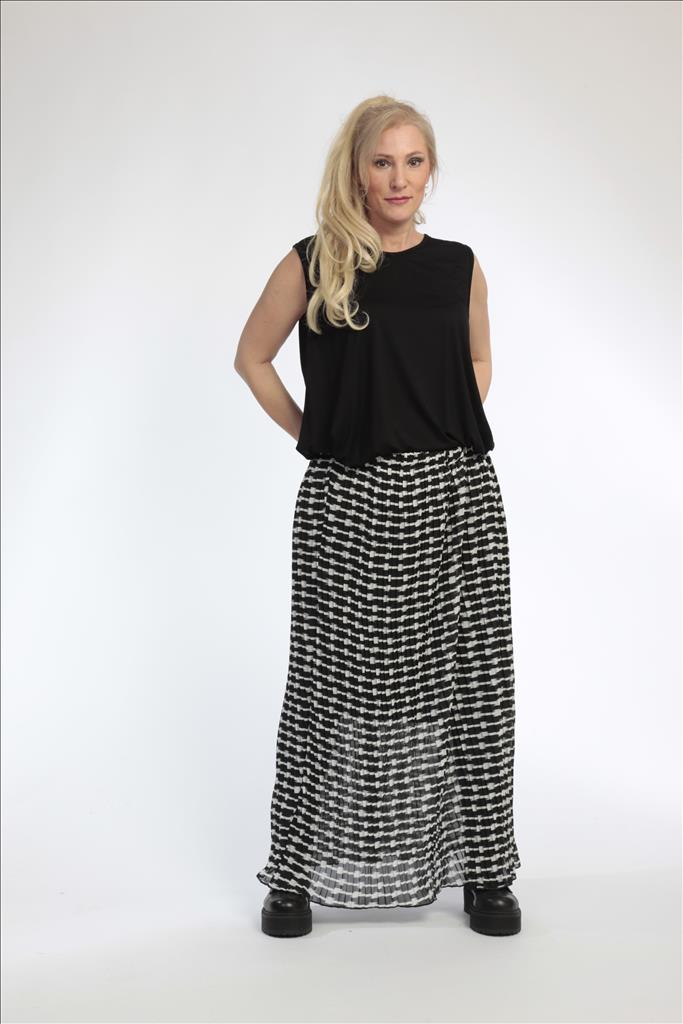  AKH Fashion Rock in gerader Form, aus Polyester, 0787.00316, Schwarz-Blau-Weiß, Grafik