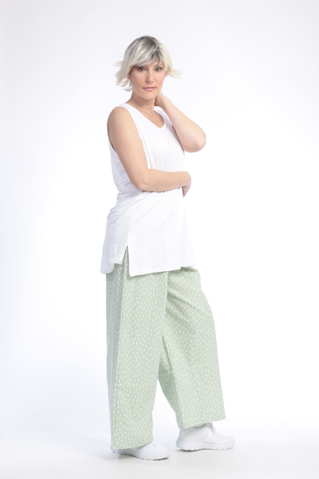 Hose von AKH Fashion aus Baumwolle in gerader Form, ausgefallene Lagenlook Mode