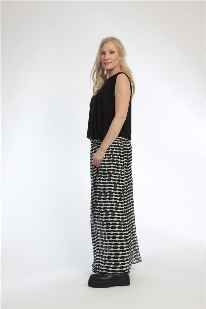  AKH Fashion Rock in gerader Form, aus Polyester, 0787.00316, Schwarz-Blau-Weiß, Grafik