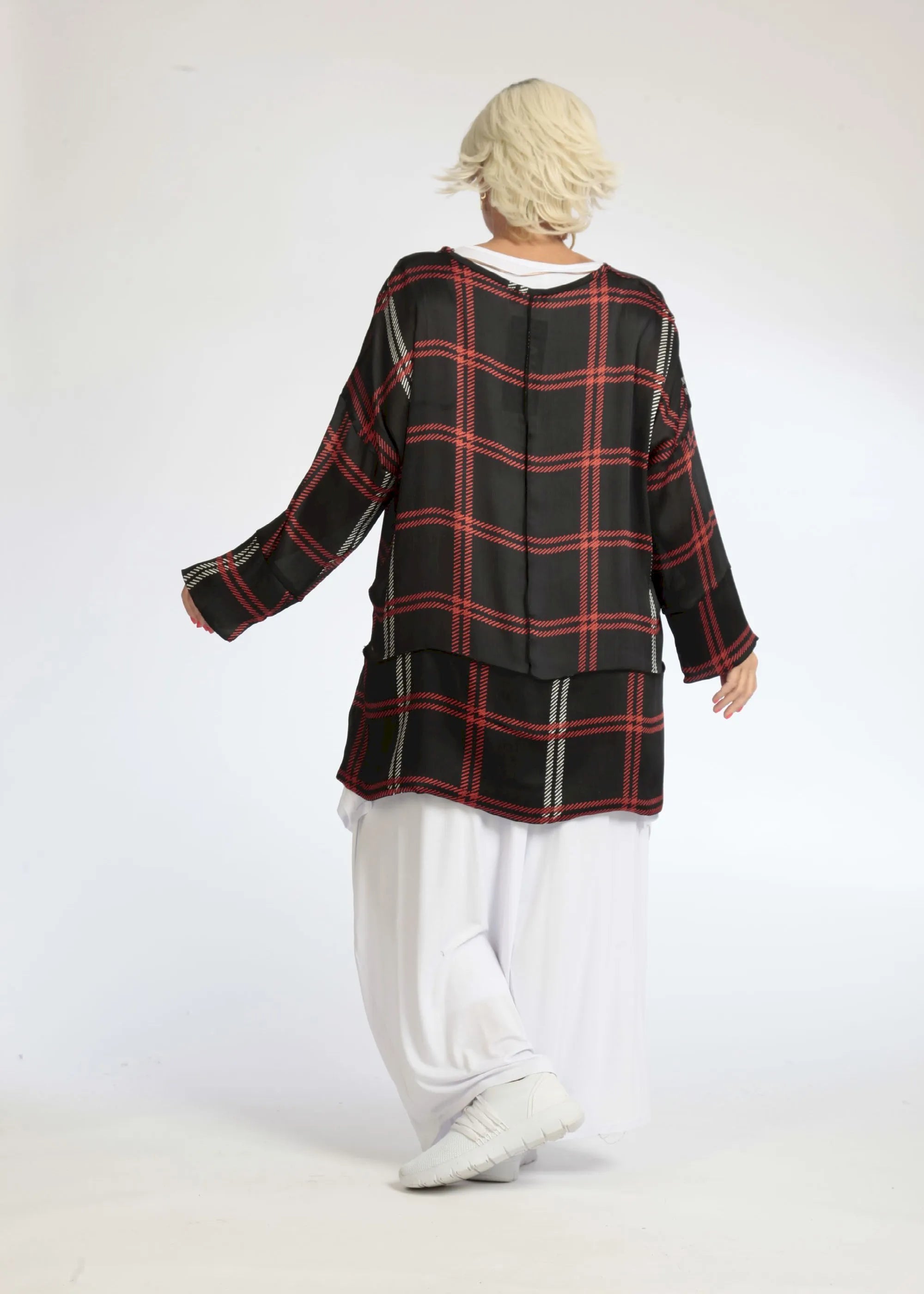  AKH Fashion Shirt in gerader Form, aus Polyester, 1073.06839, Schwarz-Rot, Kariert